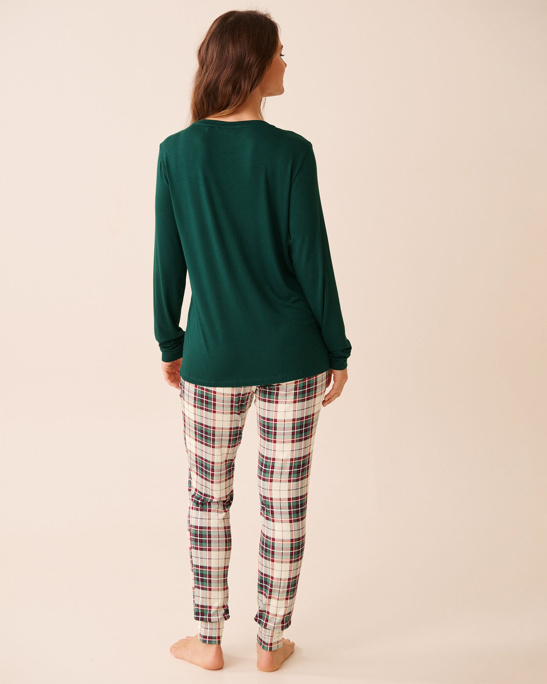 LA VIE EN ROSE Dog Print Long Sleeve PJ Set Green/Dogs 40400088 - View2