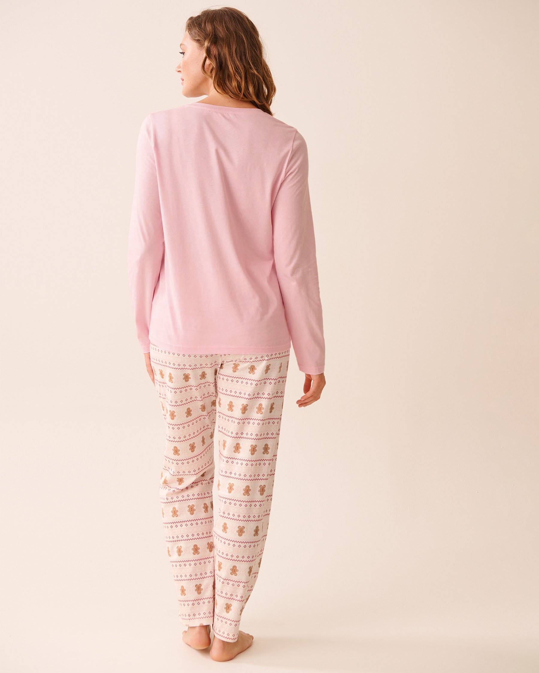 LA VIE EN ROSE Ensemble pyjama en coton imprimé pain d'épices Rose/Pain d'épices 40400087 - Voir4