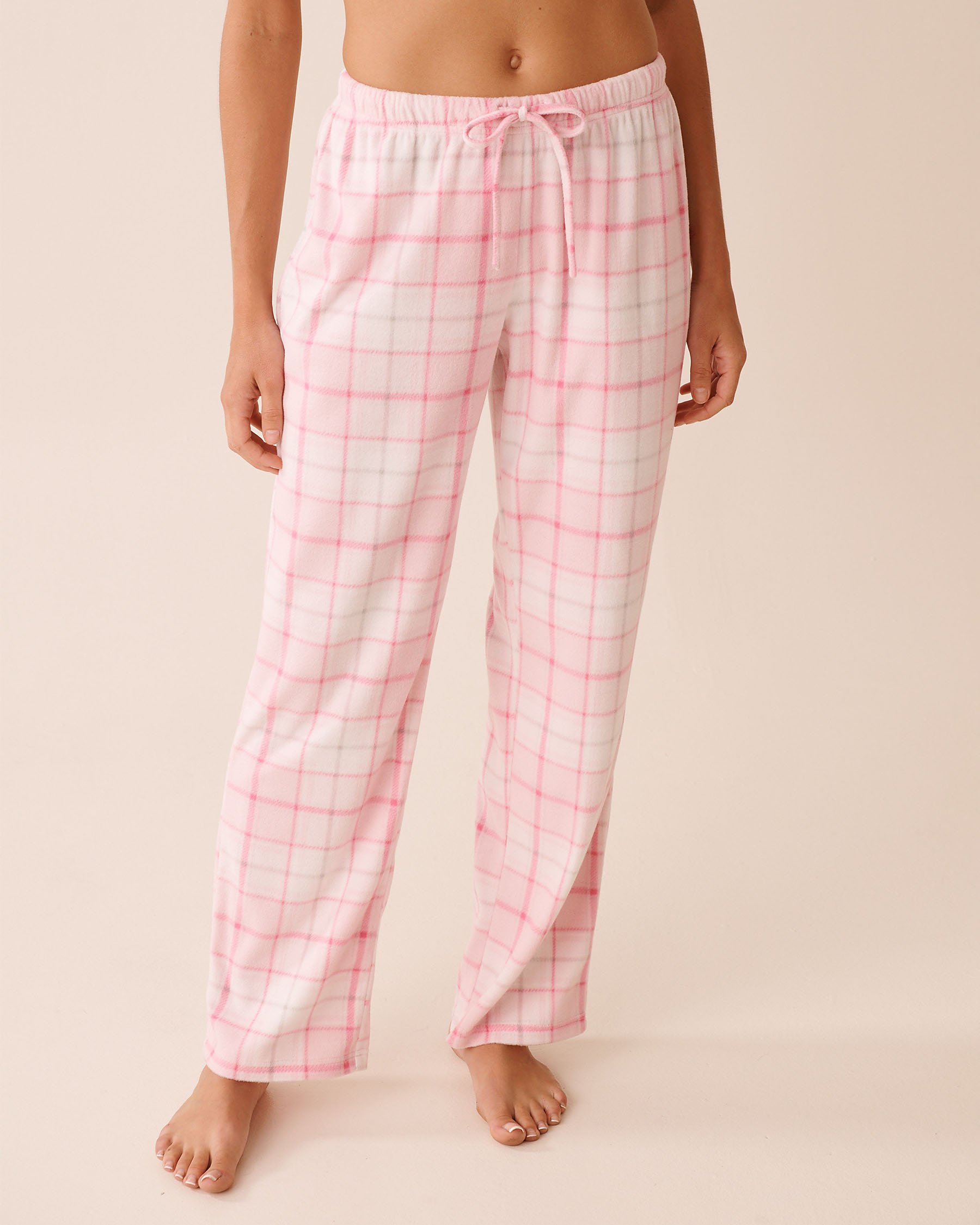 LA VIE EN ROSE Ensemble pyjama en polaire carreaux roses Carreaux roses clairs 40400090 - Voir4