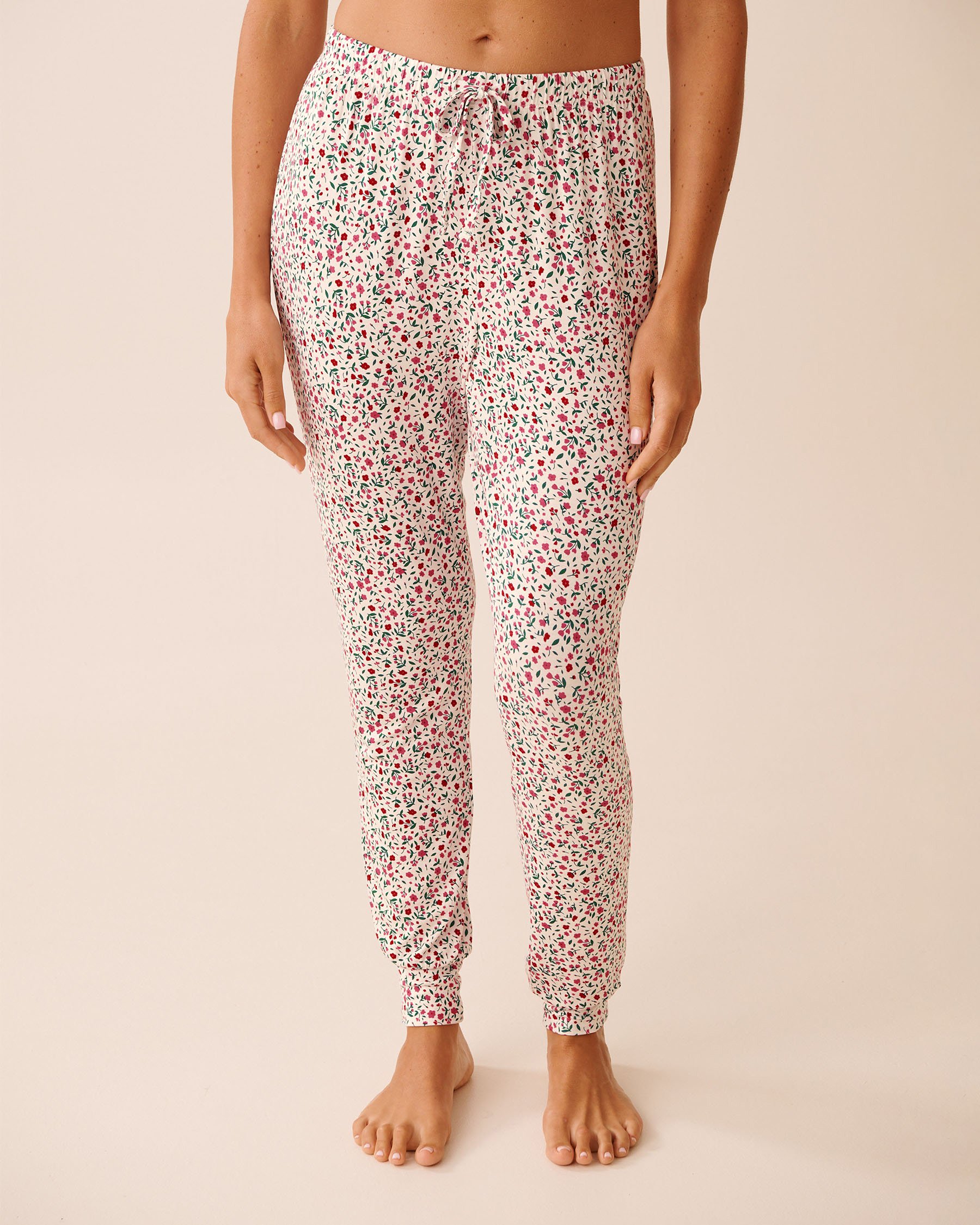 LA VIE EN ROSE Red Floral Print Long Sleeve PJ Set Red/Flowers 40400088 - View4