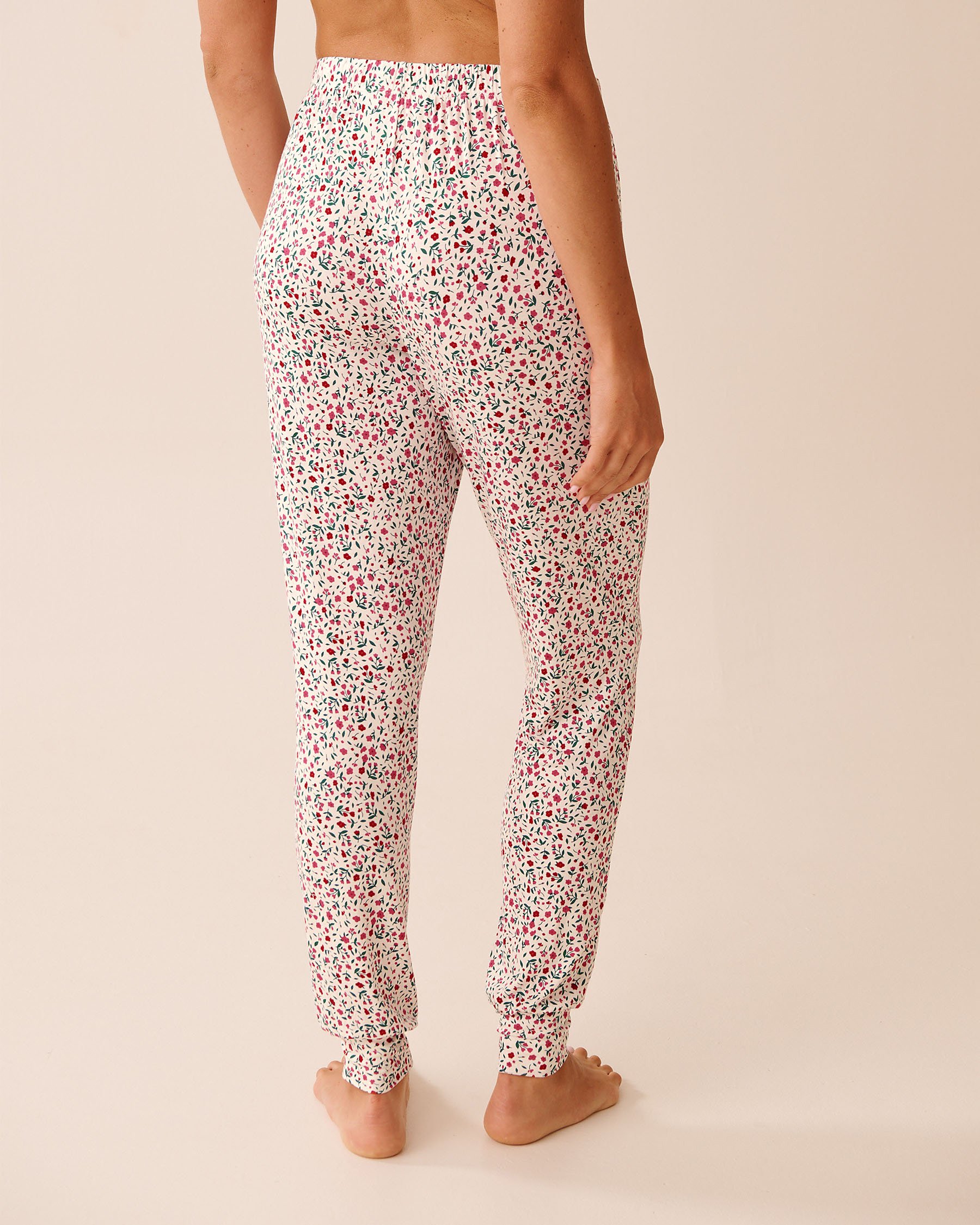 LA VIE EN ROSE Red Floral Print Long Sleeve PJ Set Red/Flowers 40400088 - View5