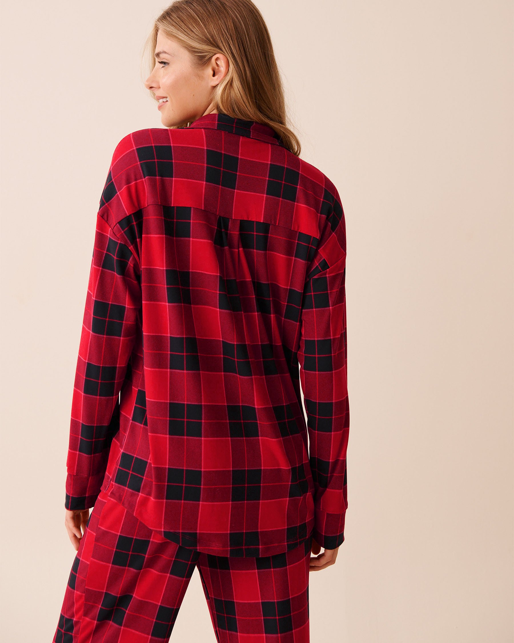 LA VIE EN ROSE Buffalo Plaid Super Soft Button-down Shirt Buffalo Plaid 40100818 - View2