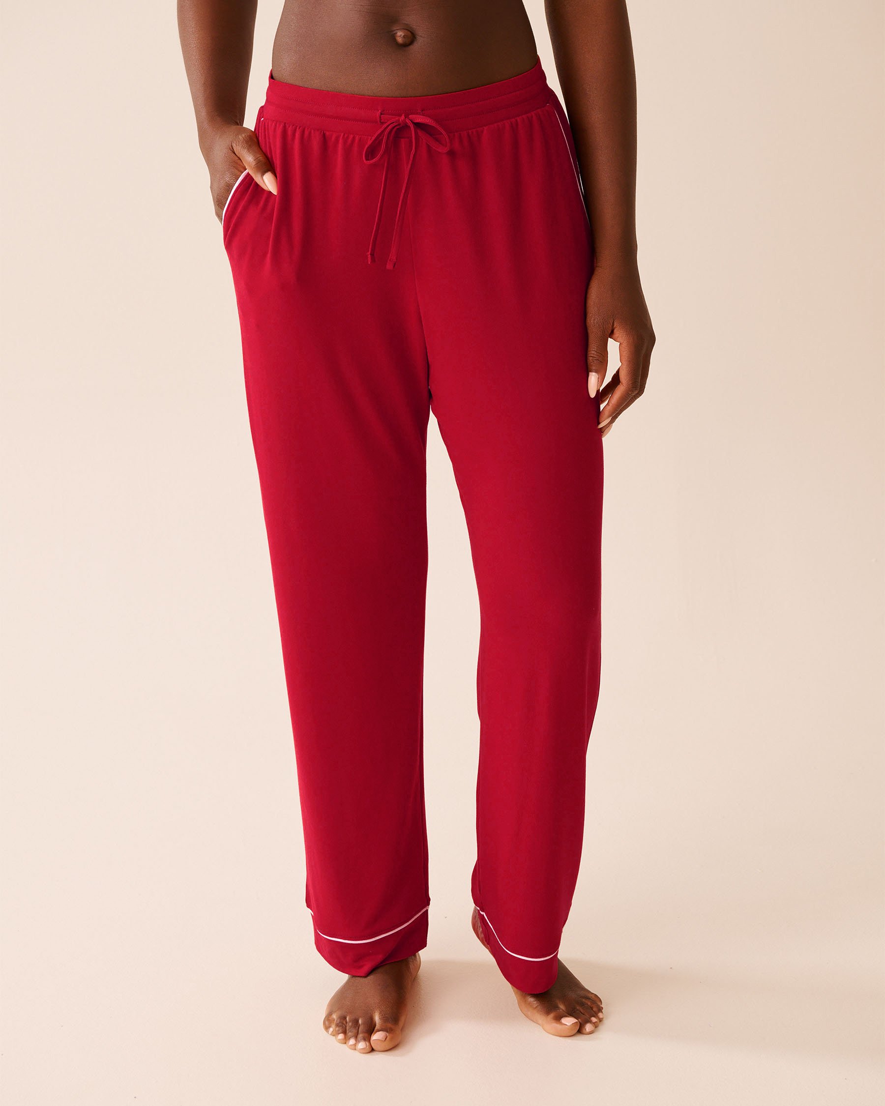 LA VIE EN ROSE Super Soft Pajama Pants Merry Red 40200794 - View1