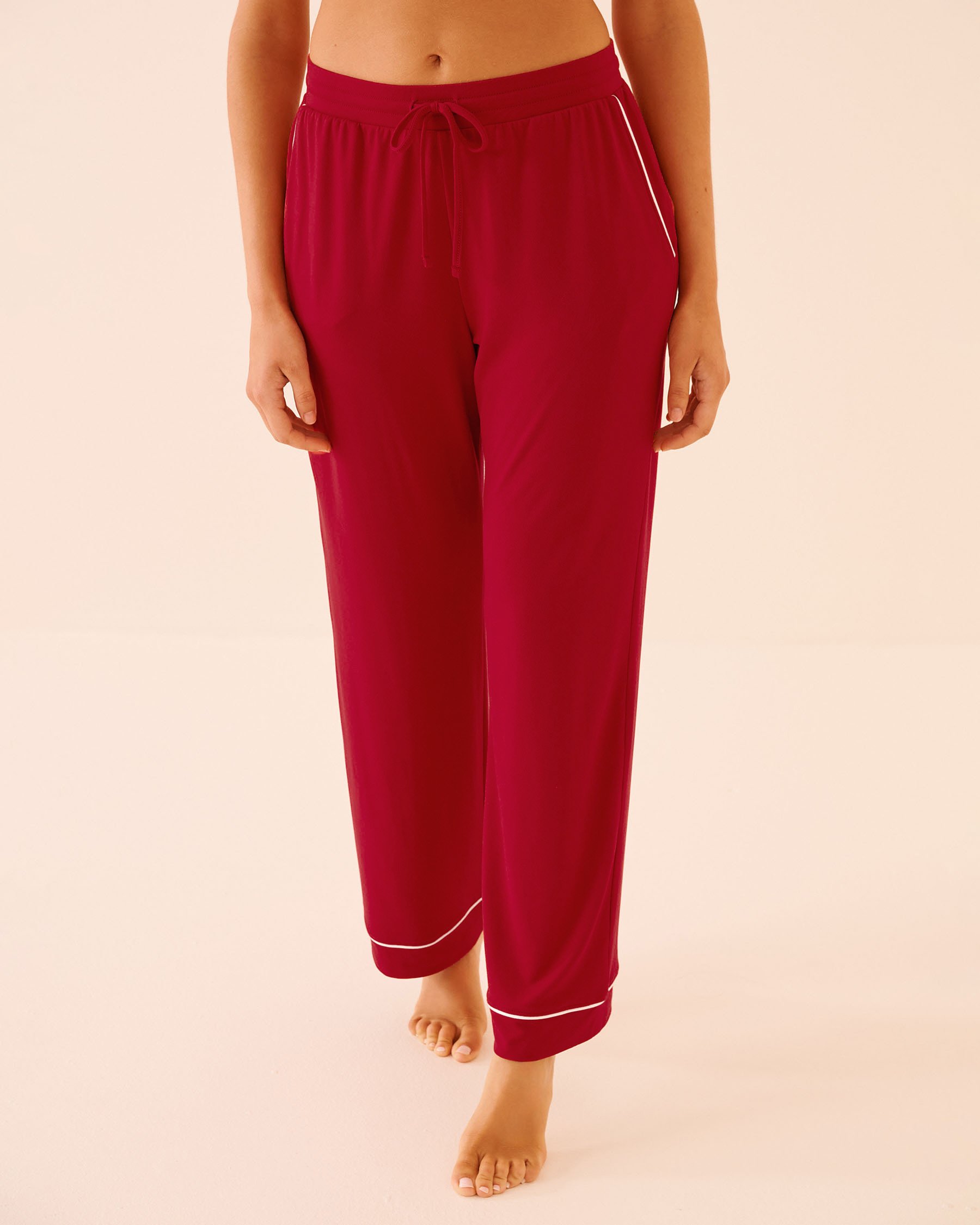 LA VIE EN ROSE Super Soft Pajama Pants Merry Red 40200794 - View4