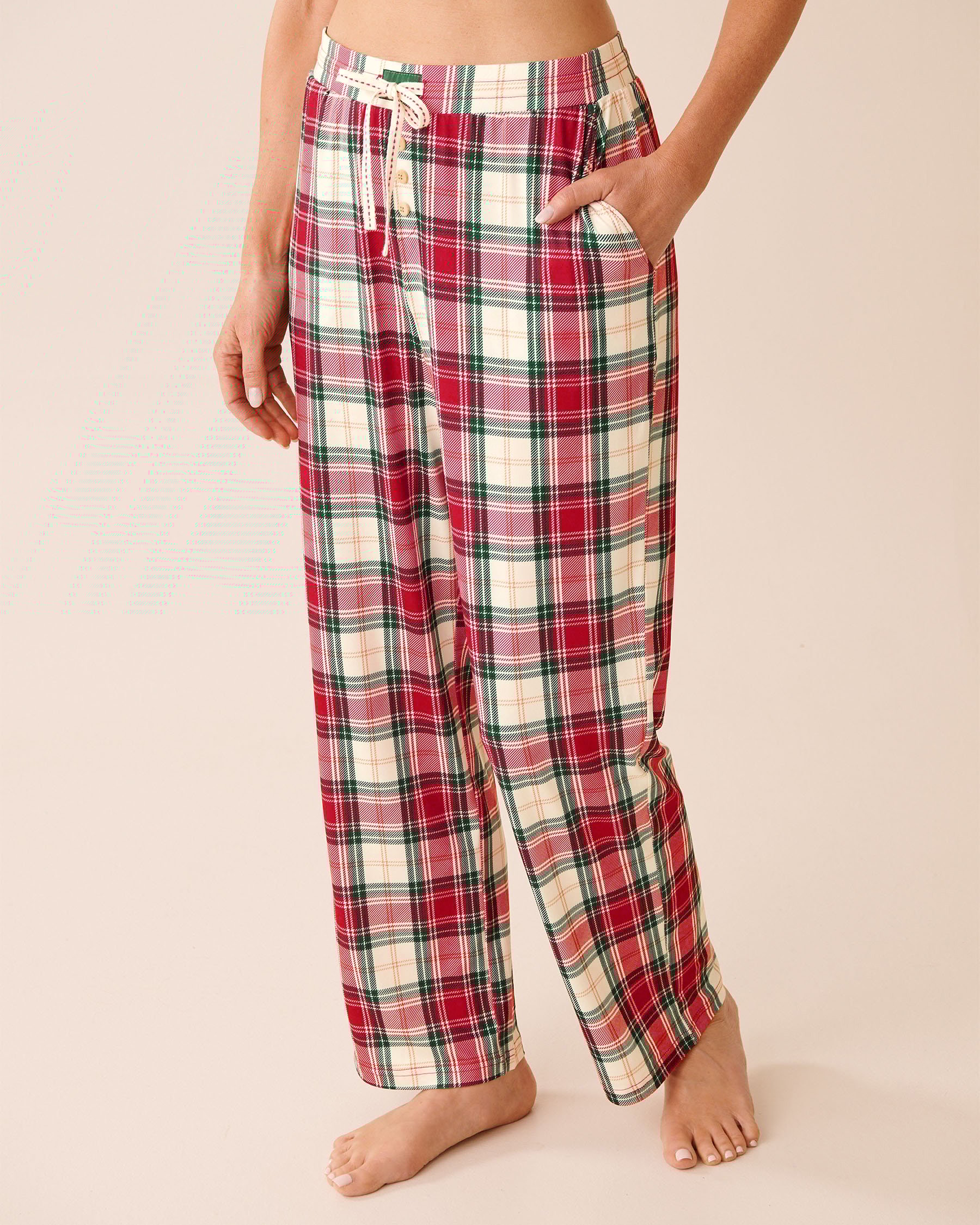 LA VIE EN ROSE Red Plaid Super Soft Pajama Pants Red Plaid 40200794 - View1