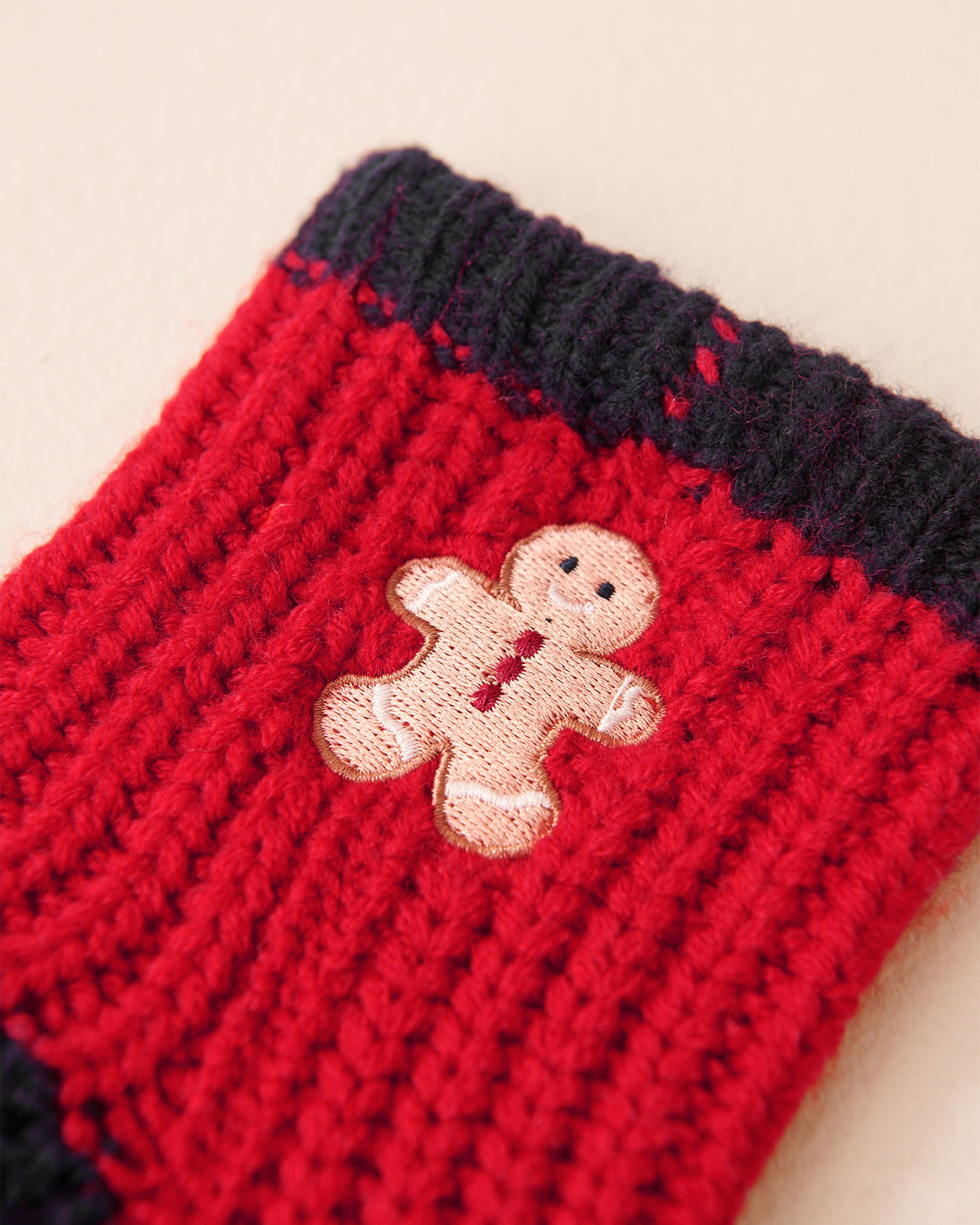 LA VIE EN ROSE Embroidered Gingerbread Socks Red/Gingerbread 40700423 - View4