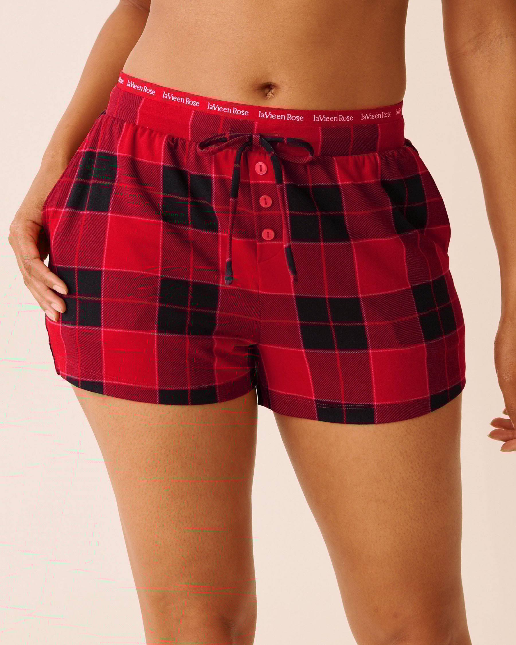 LA VIE EN ROSE Buffalo Plaid Super Soft Pajama Shorts Buffalo Plaid 40200799 - View1