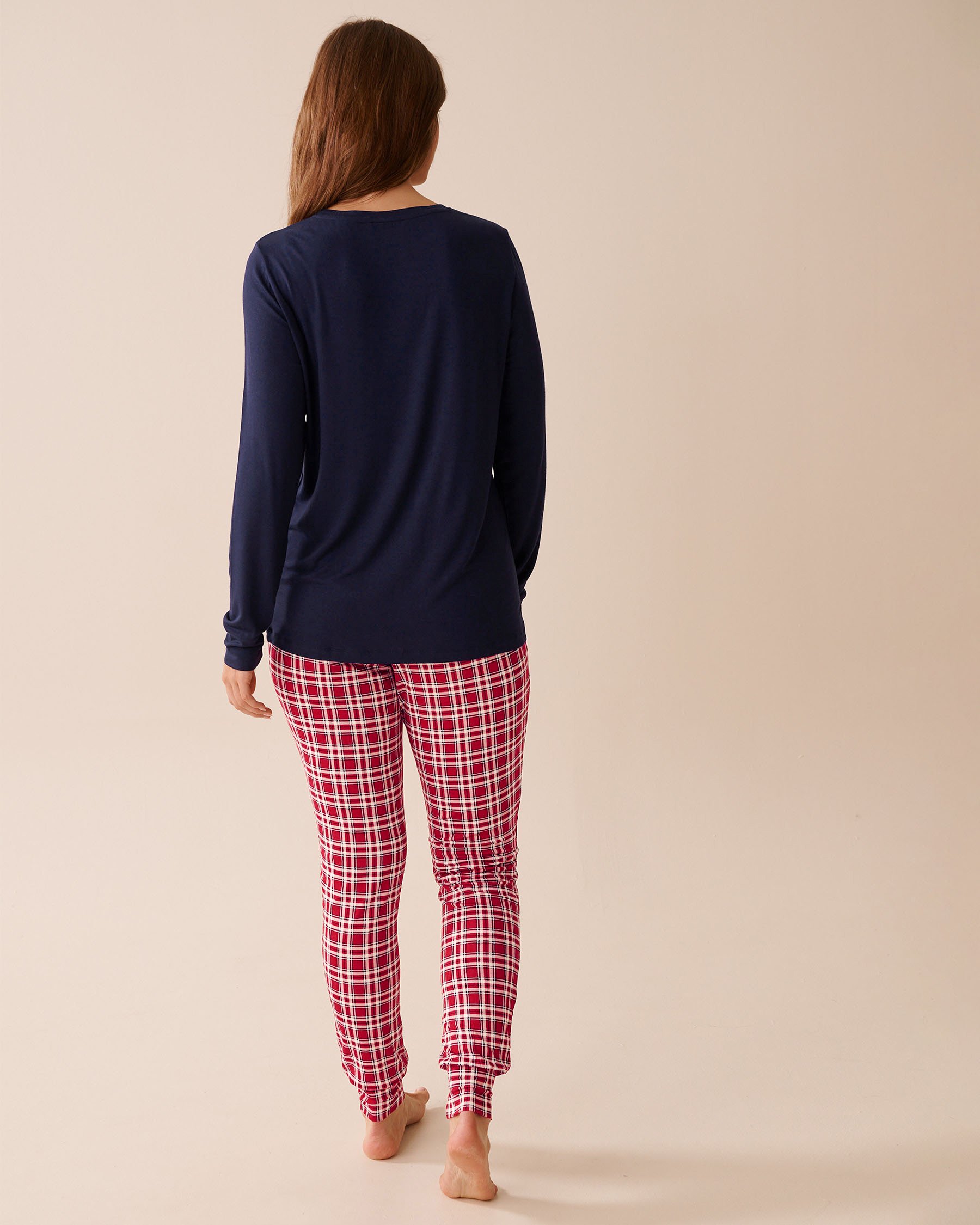 LA VIE EN ROSE Ensemble pyjama manches longues imprimé pain d'épices Bleu/Pain d'épices 40400088 - View2