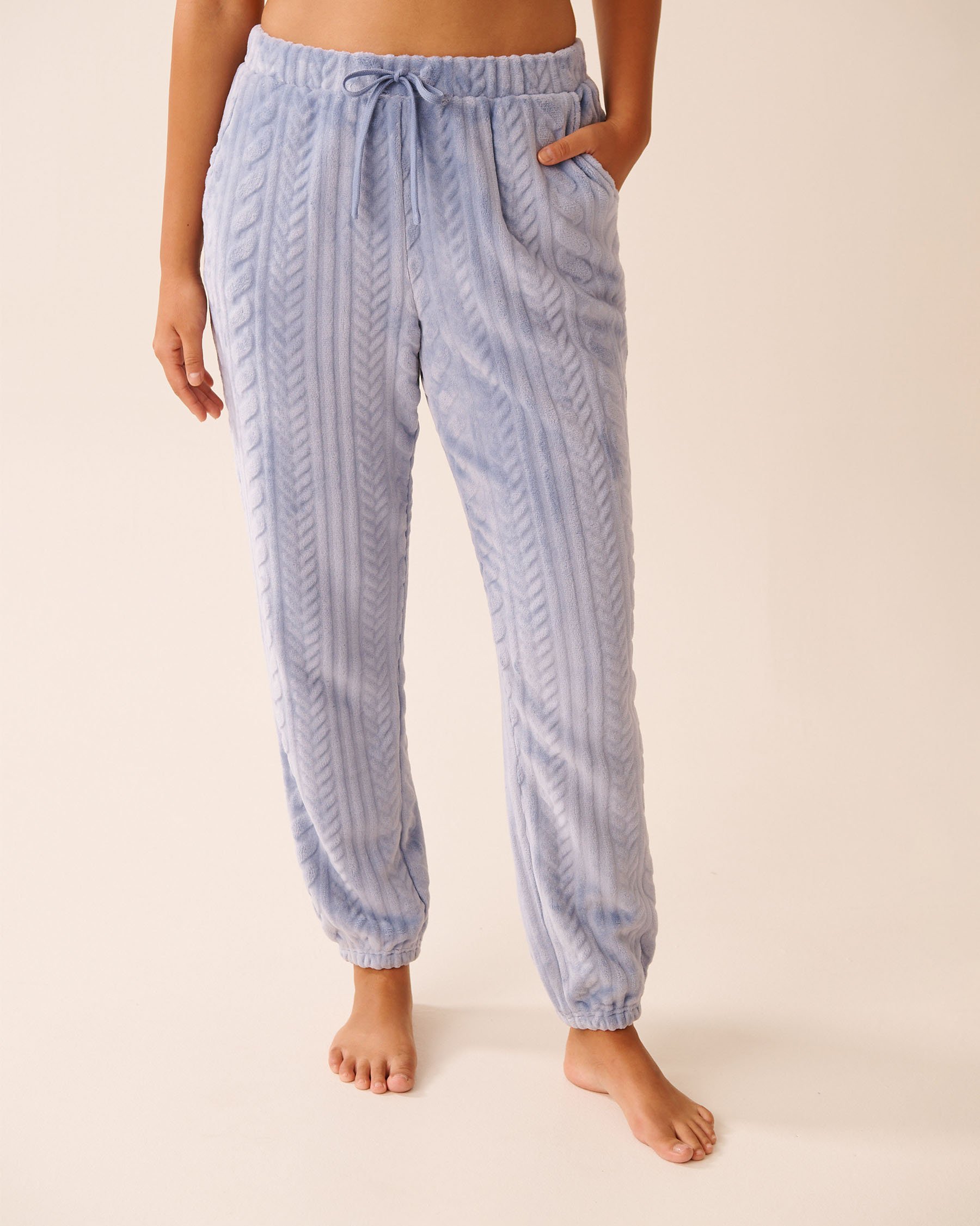 LA VIE EN ROSE Ensemble pyjama en peluche douce imprimé mouton Bleu pâle/Mouton 40400092 - Voir4