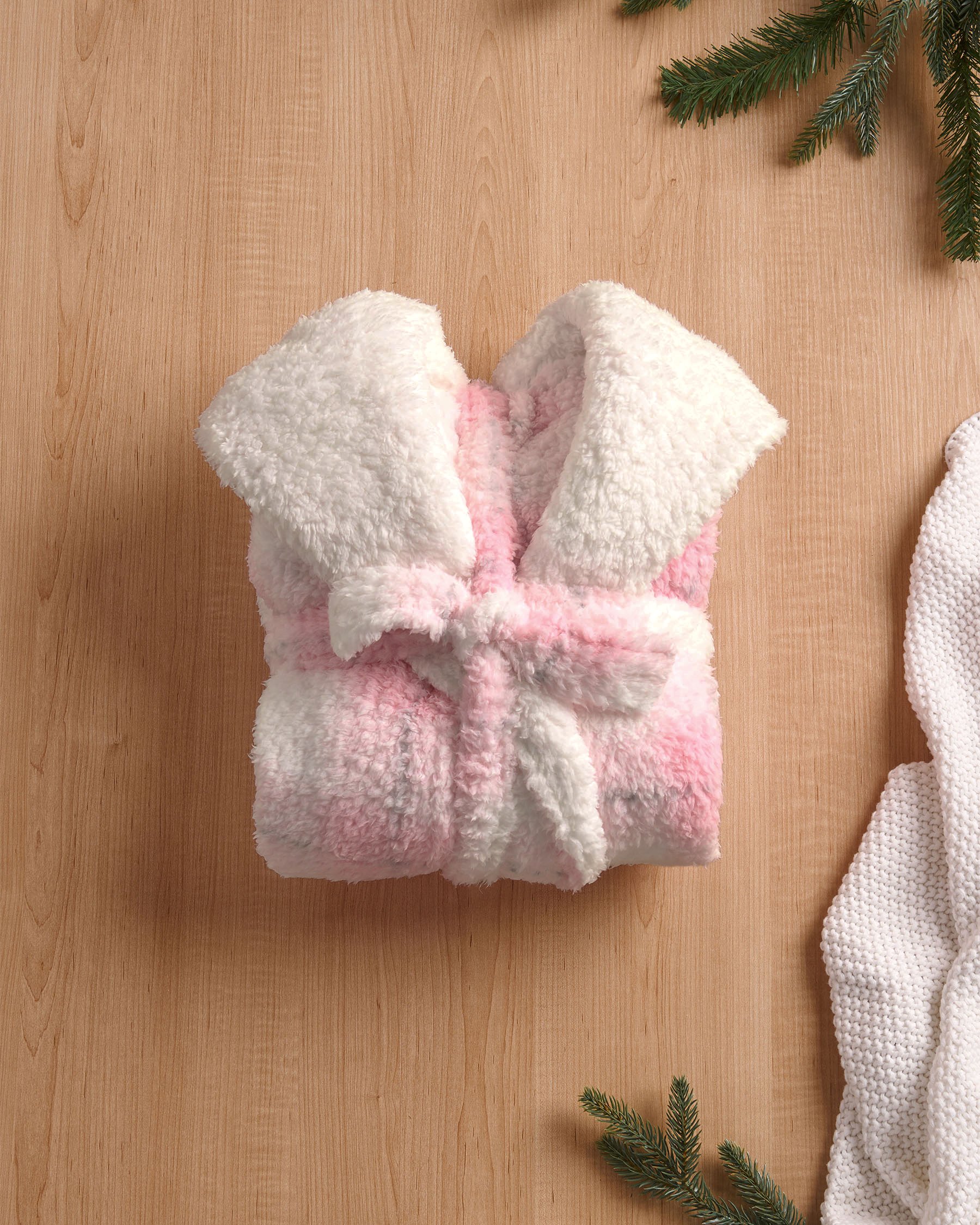 LA VIE EN ROSE Sherpa Plaid Robe Pink Plaid 40600224 - View5