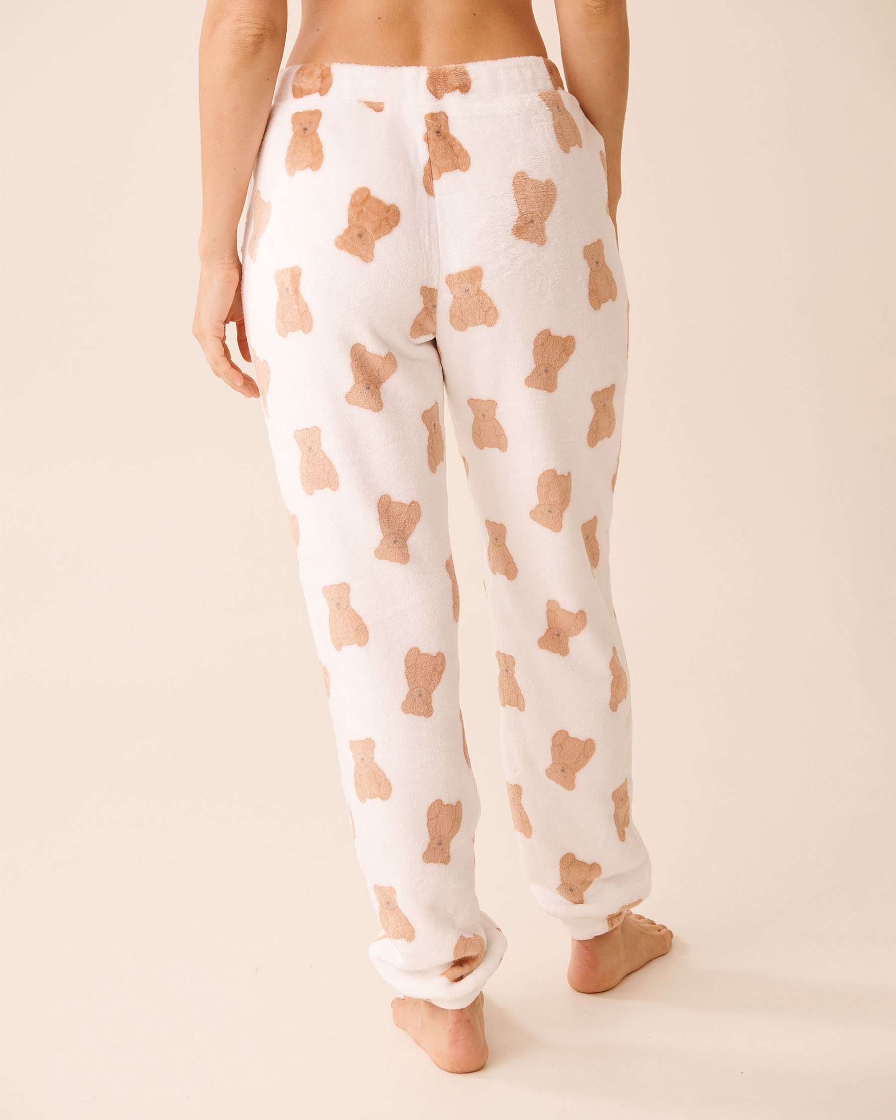 LA VIE EN ROSE Ensemble pyjama en peluche douce imprimé ourson Blanc/Oursons 40400091 - Voir5