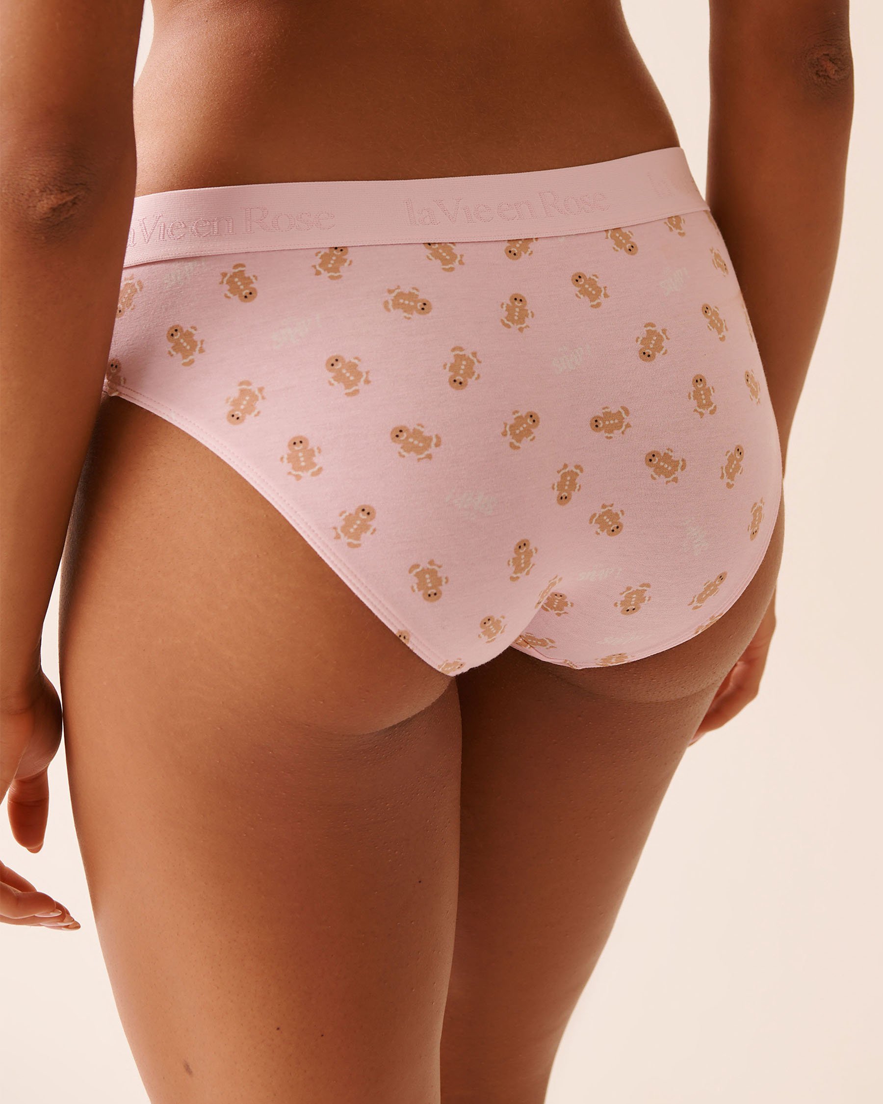 LA VIE EN ROSE Cotton and Logo Elastic Band Bikini Panty Pink/Gingerbread 20100689 - View2