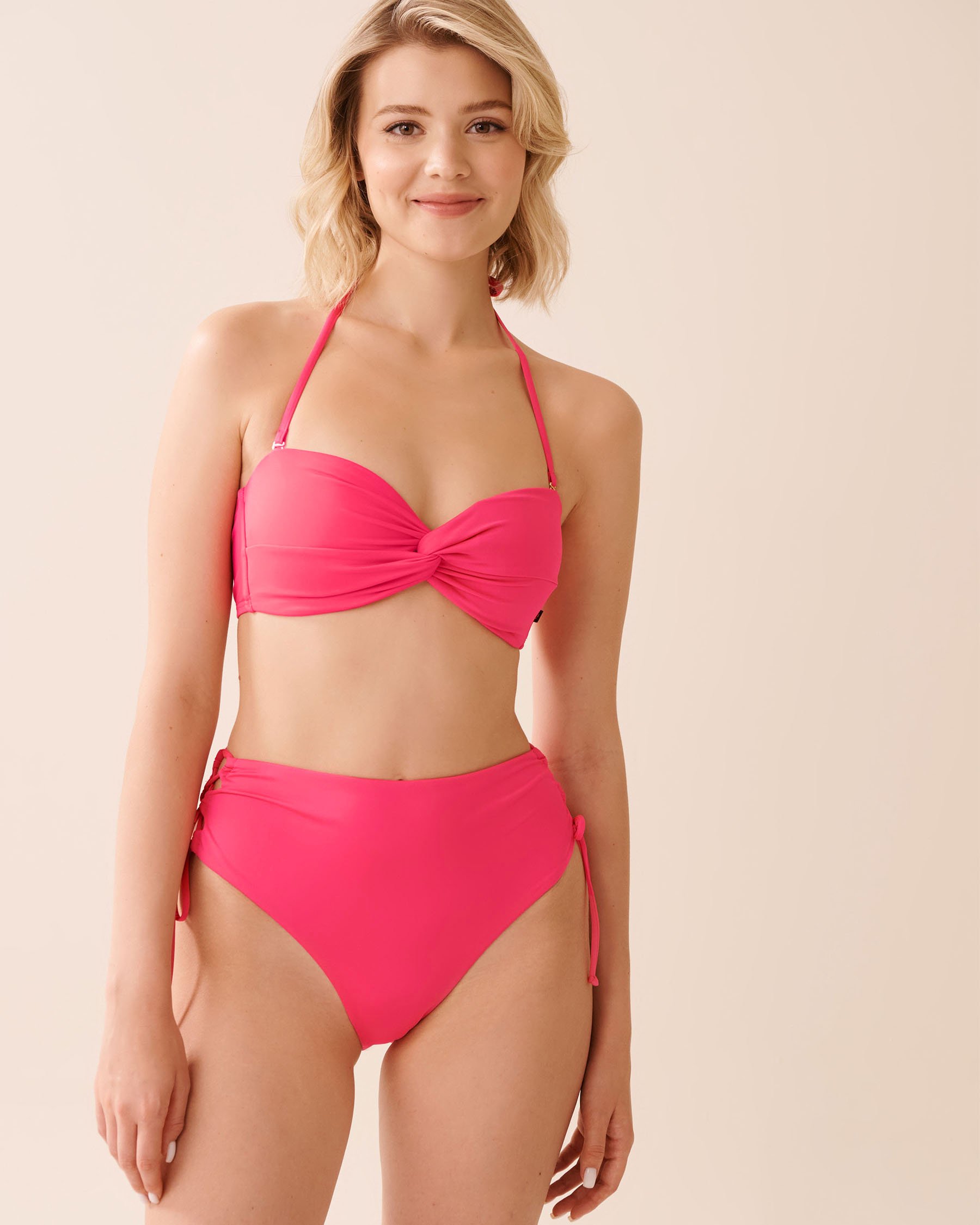 LA VIE EN ROSE AQUA PINK PUNCH Twisted Bandeau Bikini Top Pink Punch 70100858 - View2