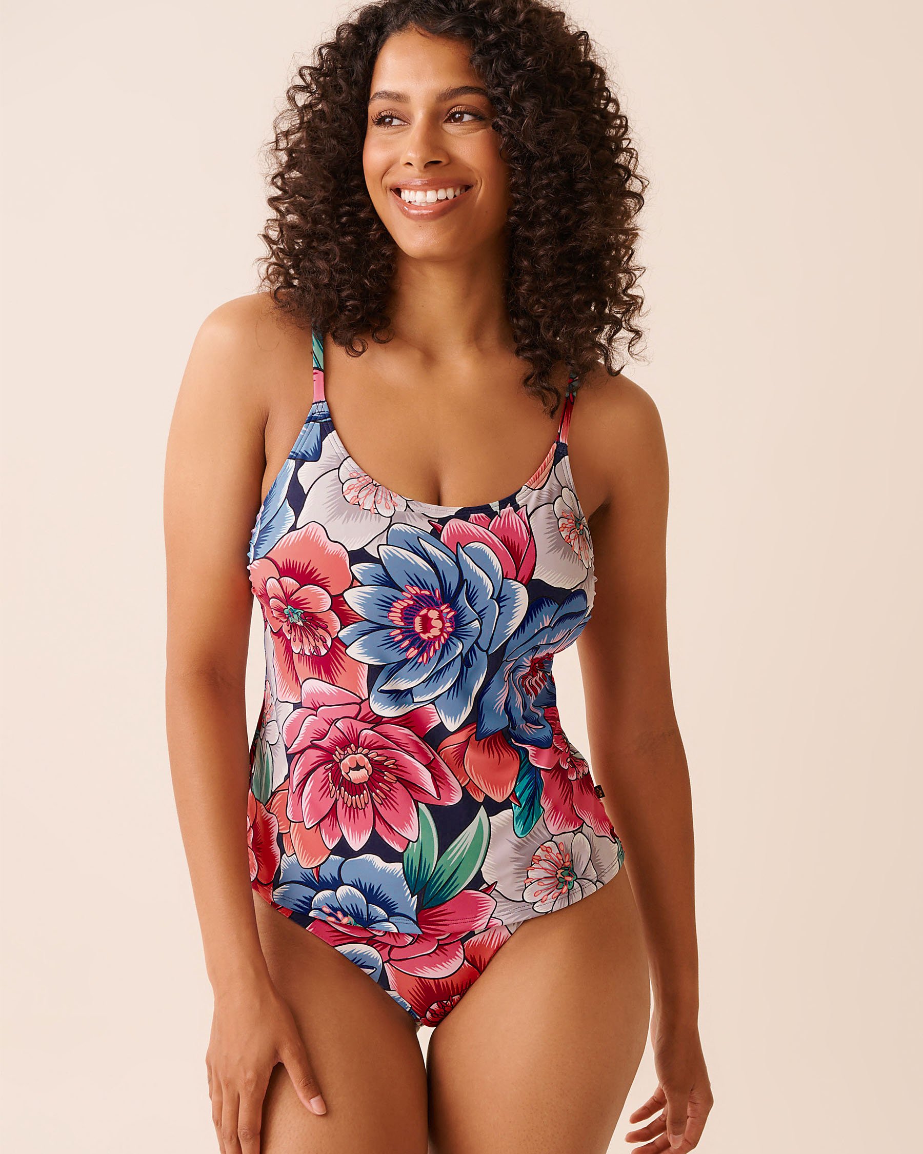 LA VIE EN ROSE AQUA FLORAL POP Scoop Neck Tankini Top Floral Pop 70100861 - View1