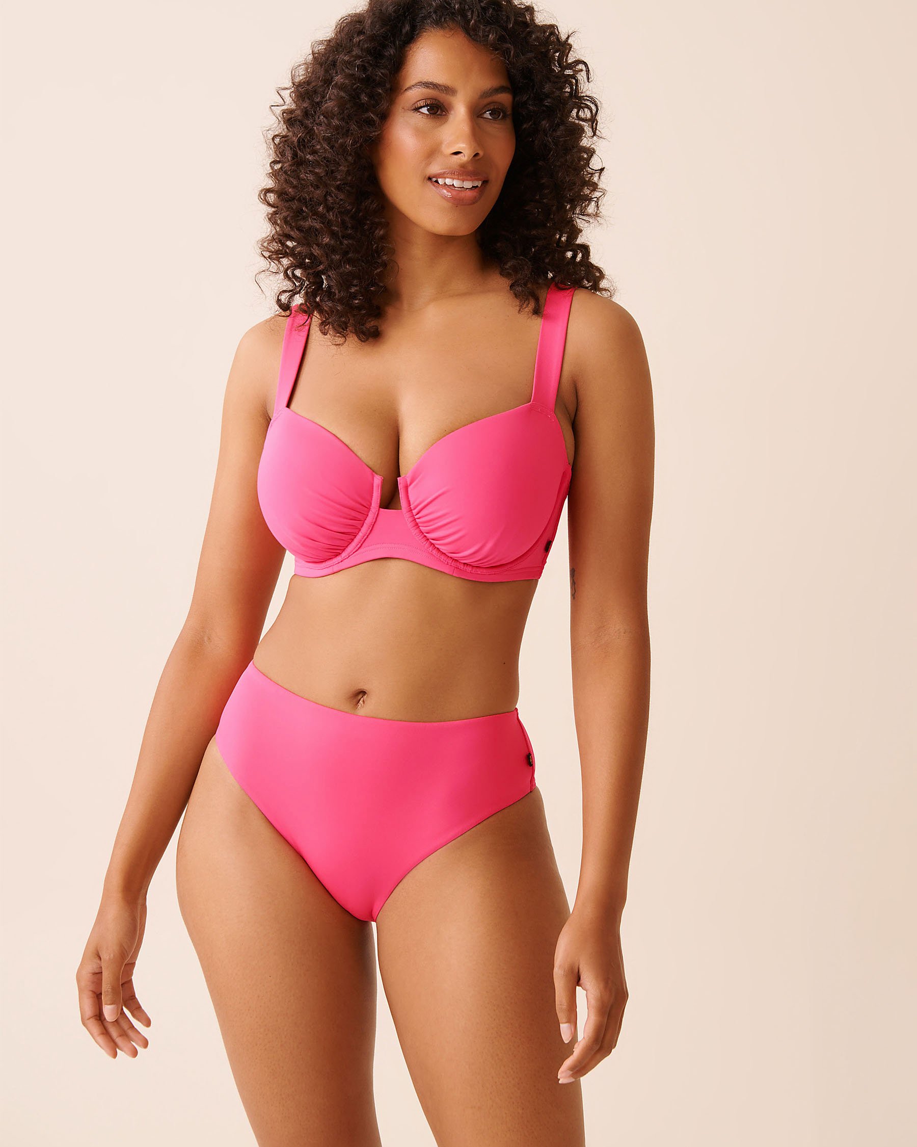LA VIE EN ROSE AQUA Bas de bikini cheeky taille mi-haute PINK PUNCH Rose électrique 70300804 - Voir3