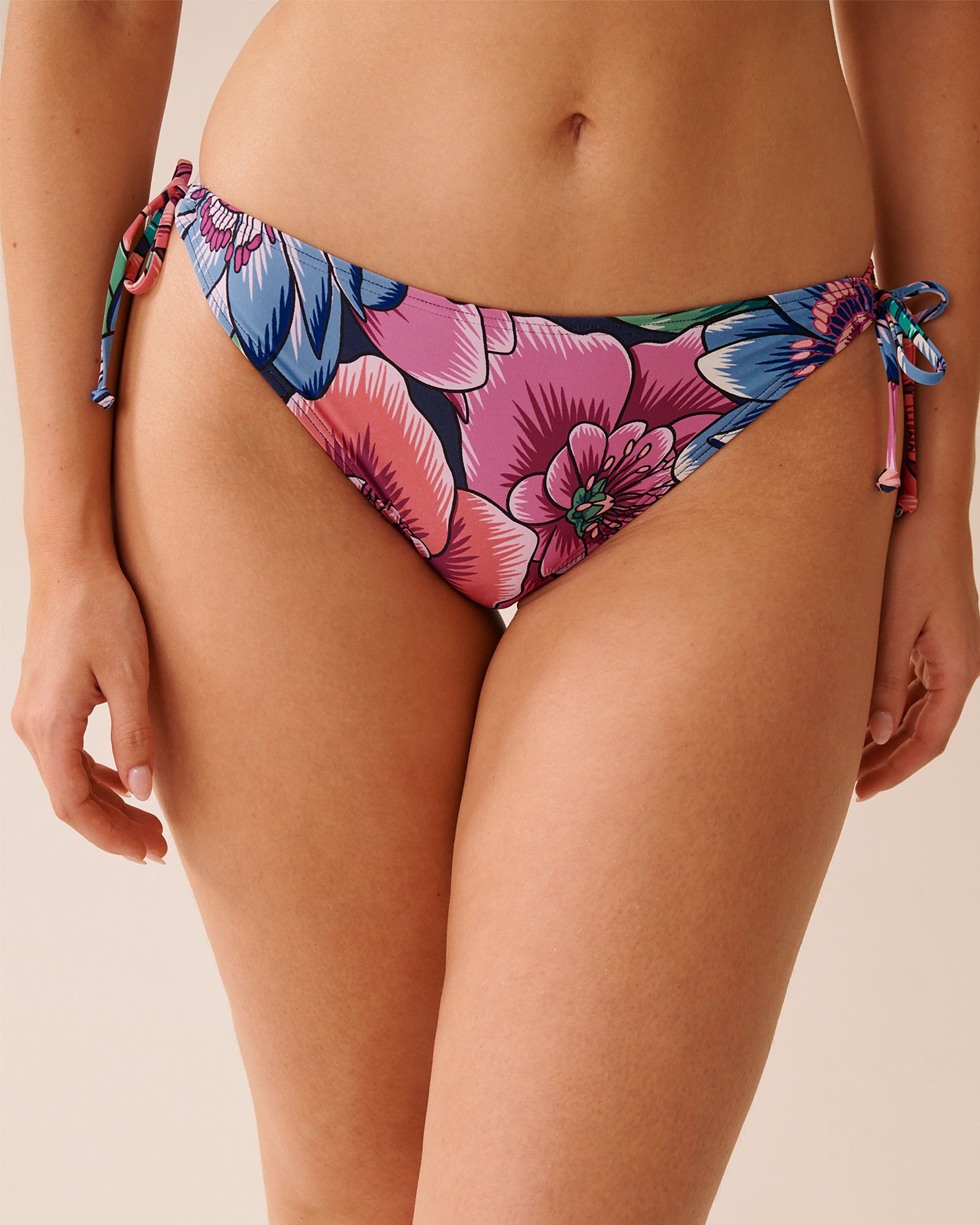 LA VIE EN ROSE AQUA FLORAL POP Side Tie Bikini Bottom Floral Pop 70300806 - View1