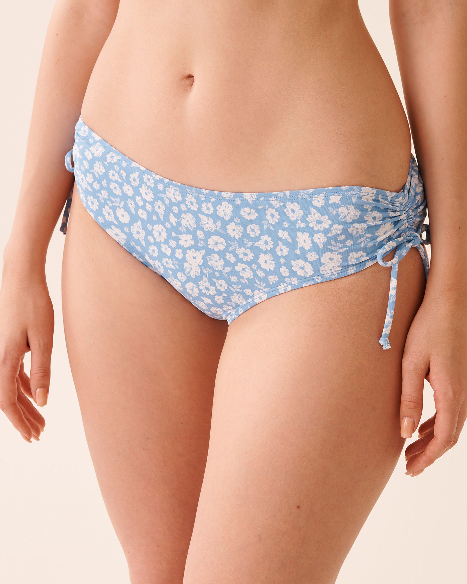 LA VIE EN ROSE AQUA BLUE MEADOW Side Tie Brazilian Bikini Bottom Blue Meadow 70300808 - View1