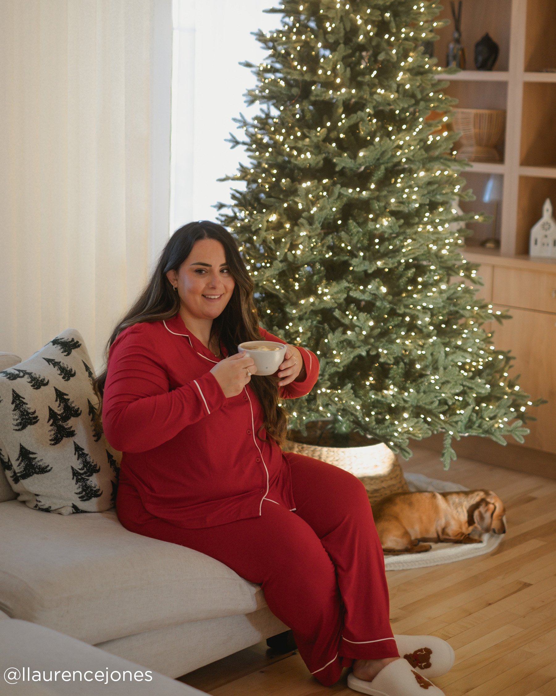 LA VIE EN ROSE Super Soft Pajama Pants Merry Red 40200794 - View6