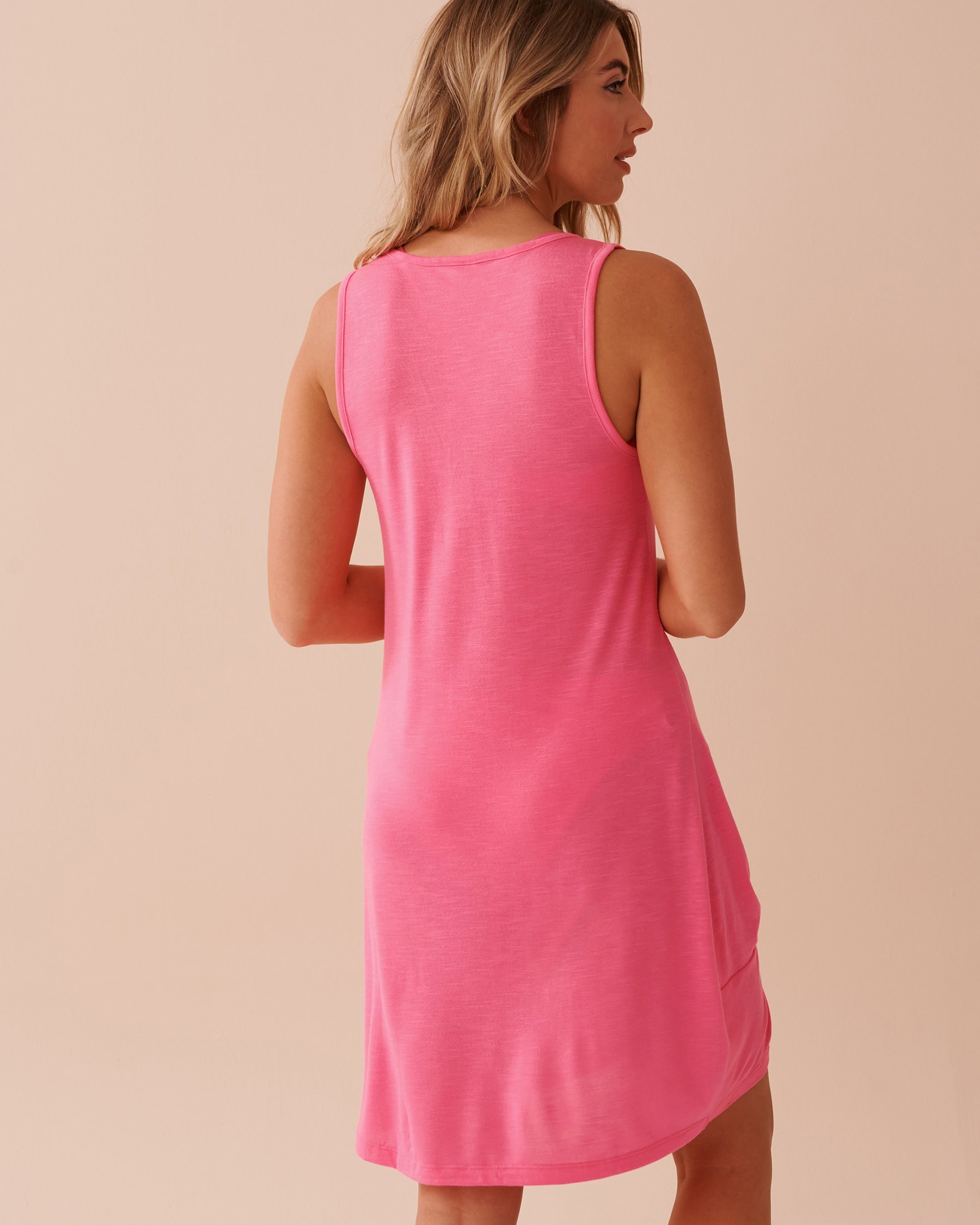 LA VIE EN ROSE AQUA Twisted Slub Dress Pink Pop 80300102 - View2