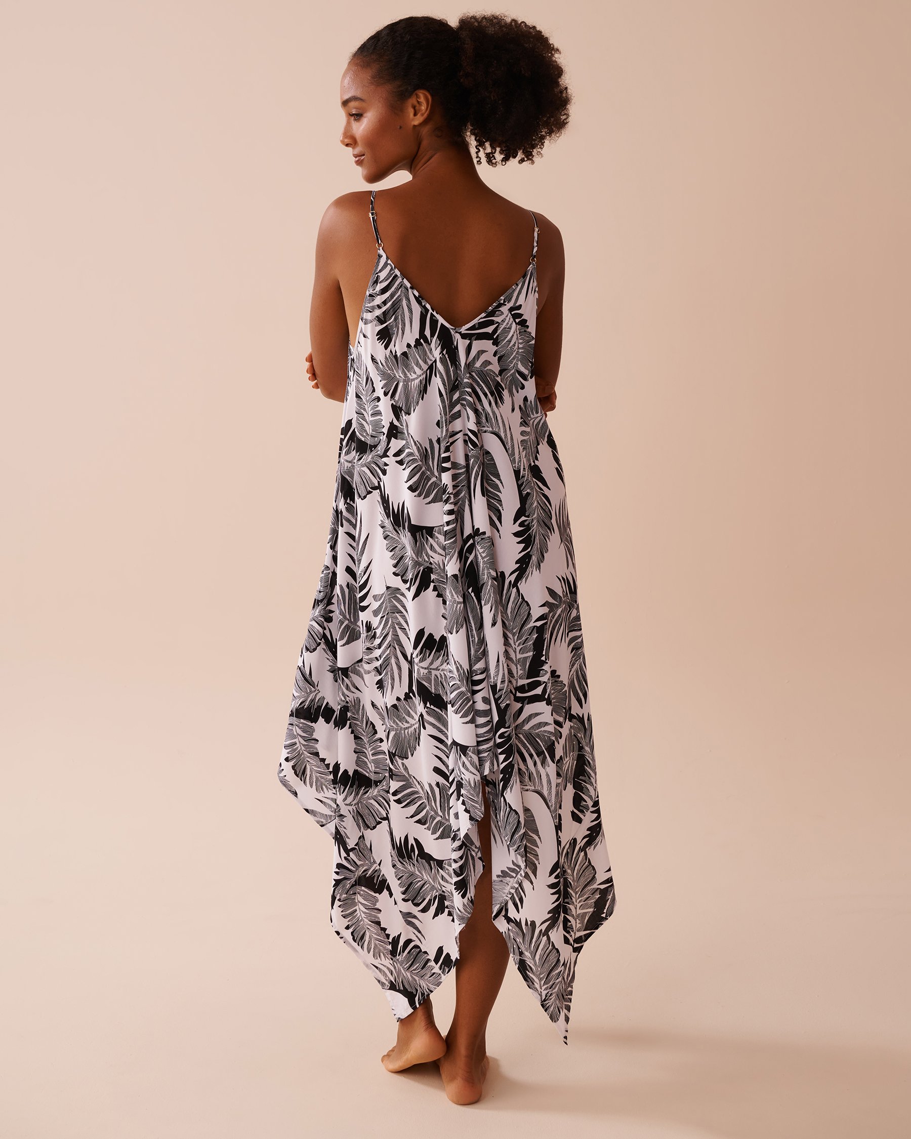 LA VIE EN ROSE AQUA Robe longue fluide Feuillage monochrome 80300105 - View2