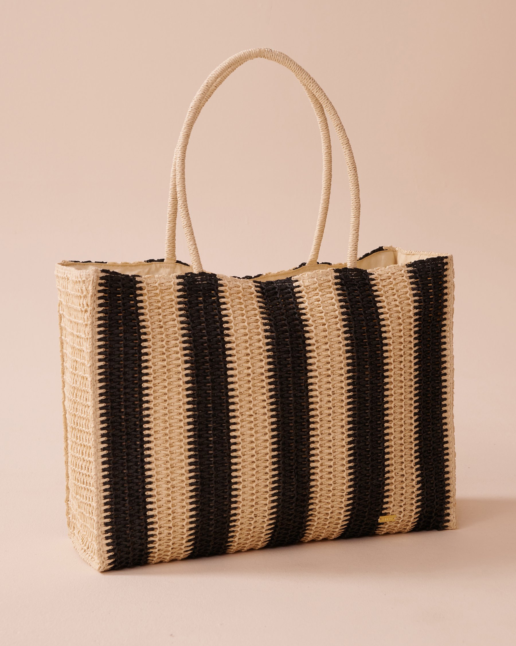 LA VIE EN ROSE AQUA Sac en paille rayée Paille rayée 80500106 - View2