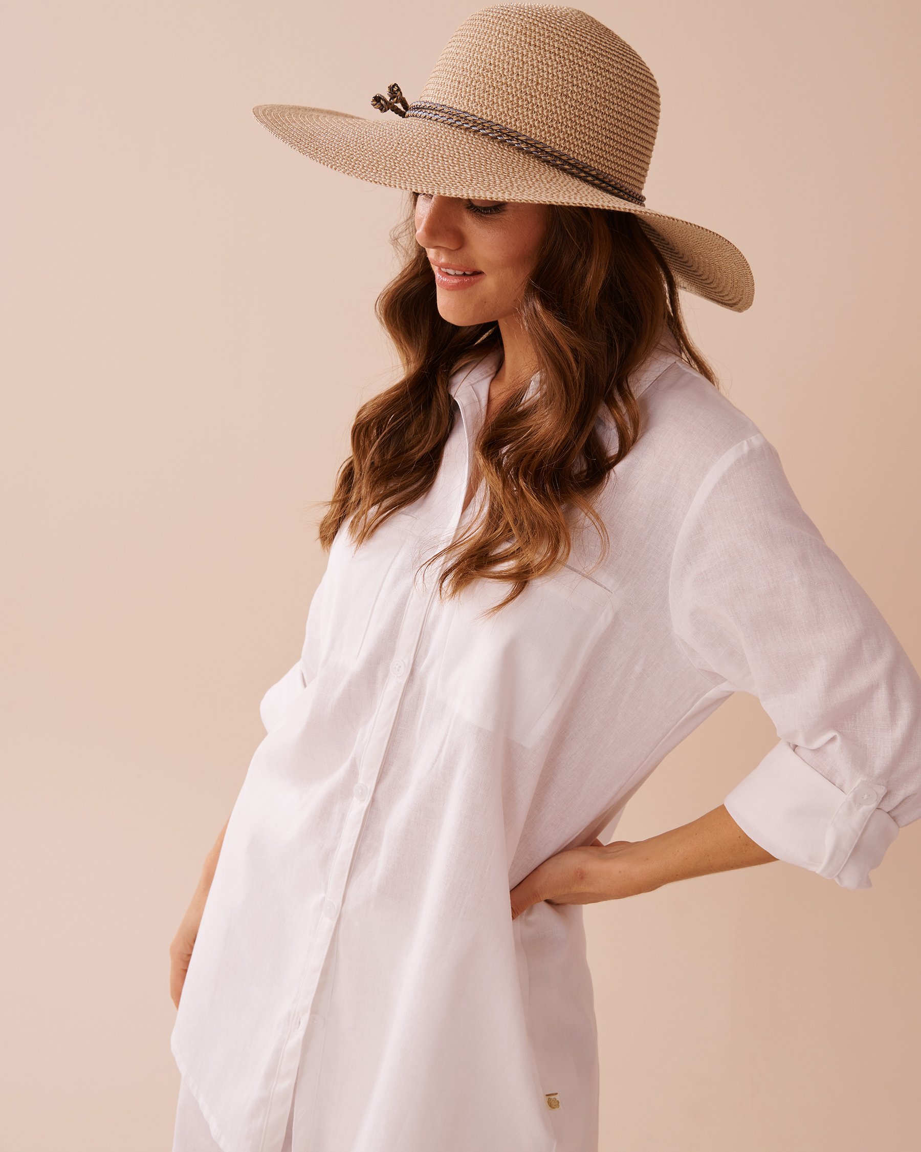 LA VIE EN ROSE AQUA Chapeau à bord large Paille 80500107 - Voir4