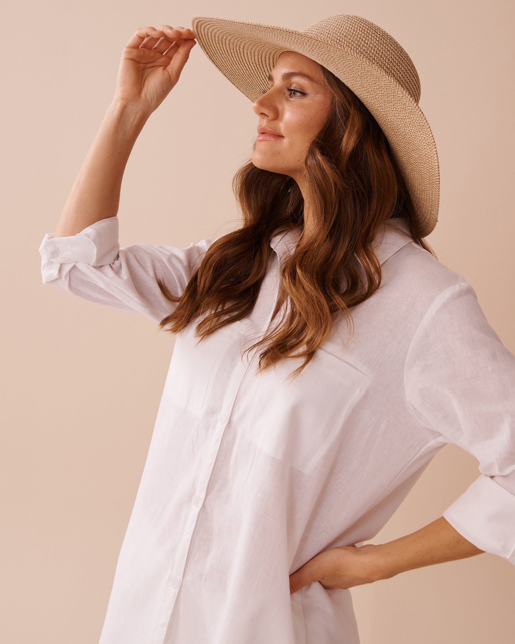 LA VIE EN ROSE AQUA Chapeau à bord large Paille 80500107 - Voir3