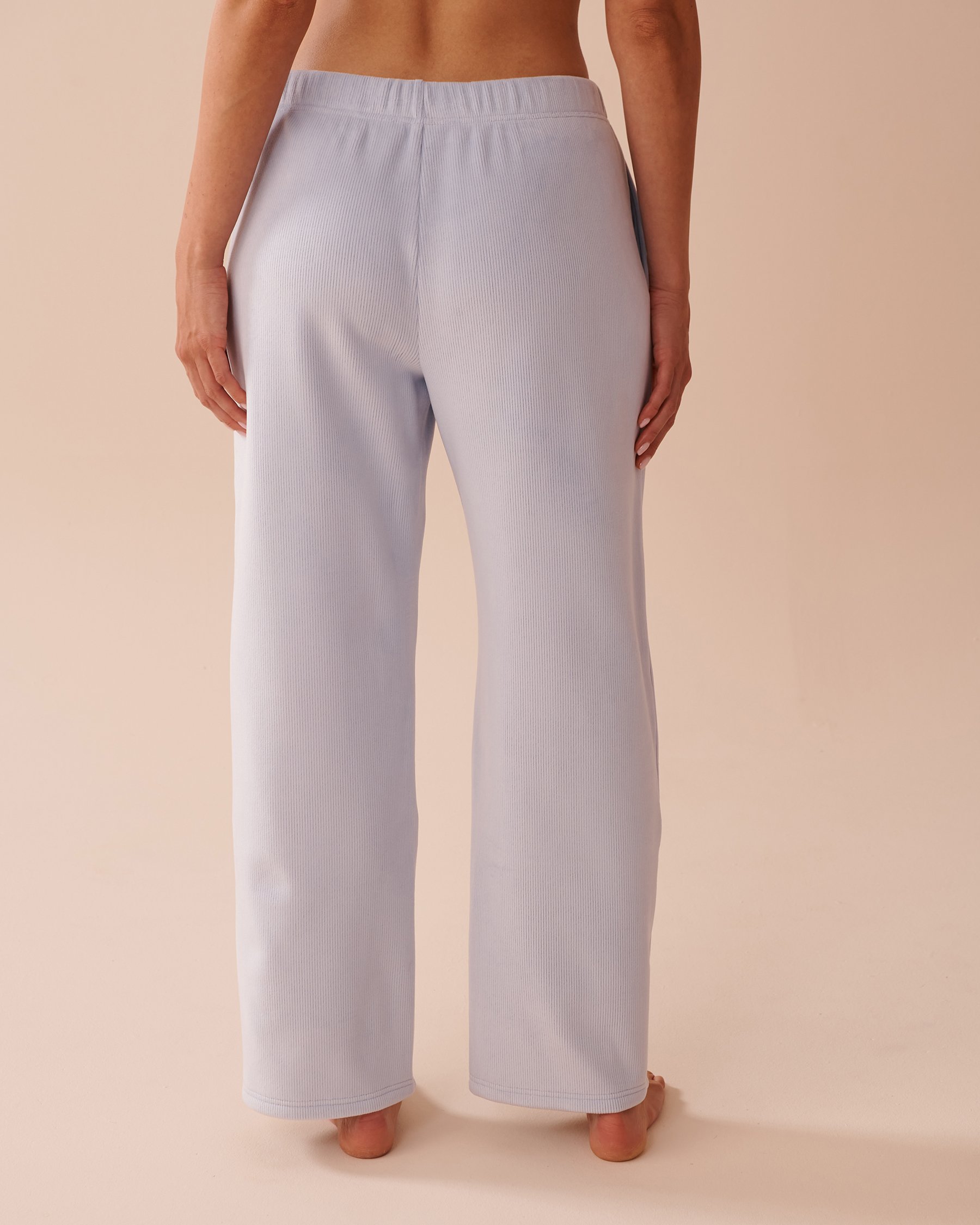 LA VIE EN ROSE Heavy Ribbed Pants Icy Blue 50200085 - View2