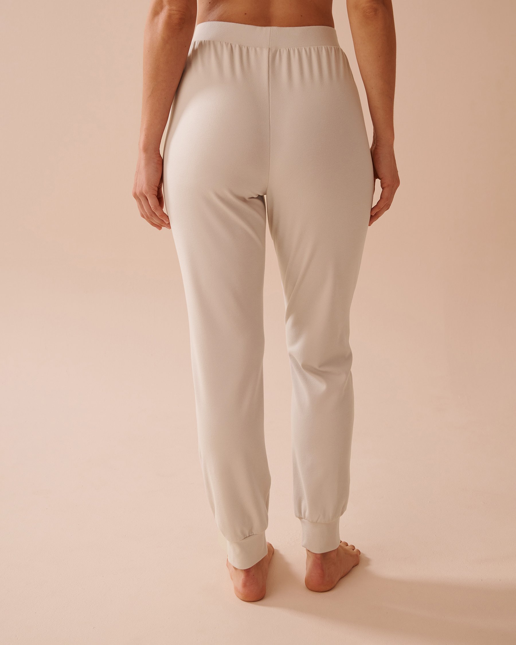 LA VIE EN ROSE Pantalon jogger légèrement côtelé Beige clair 50200086 - View2