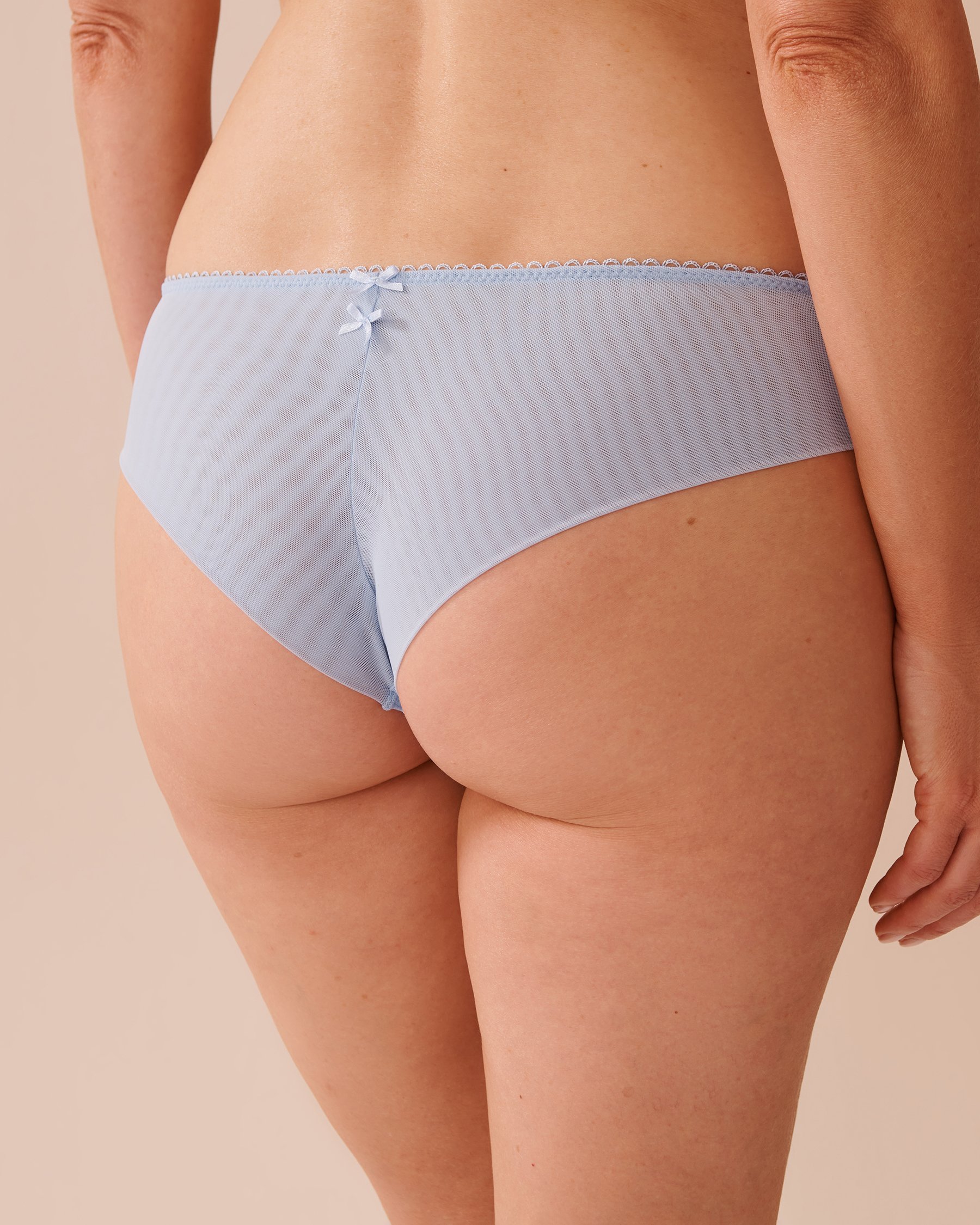 LA VIE EN ROSE Culotte cheeky résille brodée Jardin bleu 20300364 - View2
