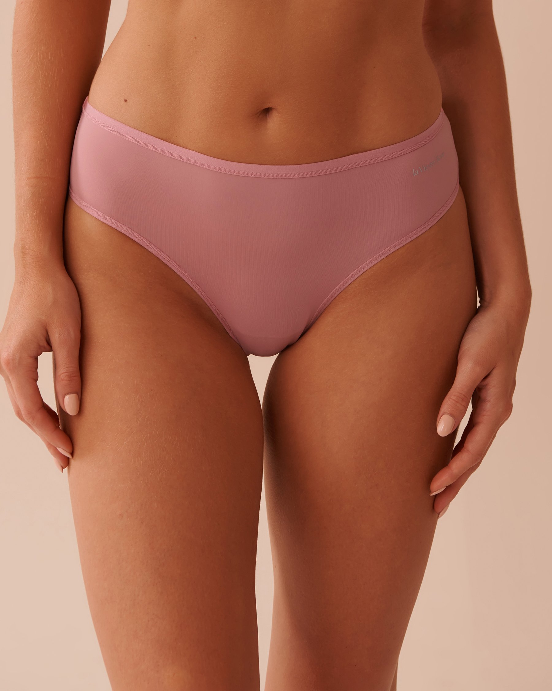 LA VIE EN ROSE Culotte bikini microfibre dos lisse Vieux rose 20300373 - View1