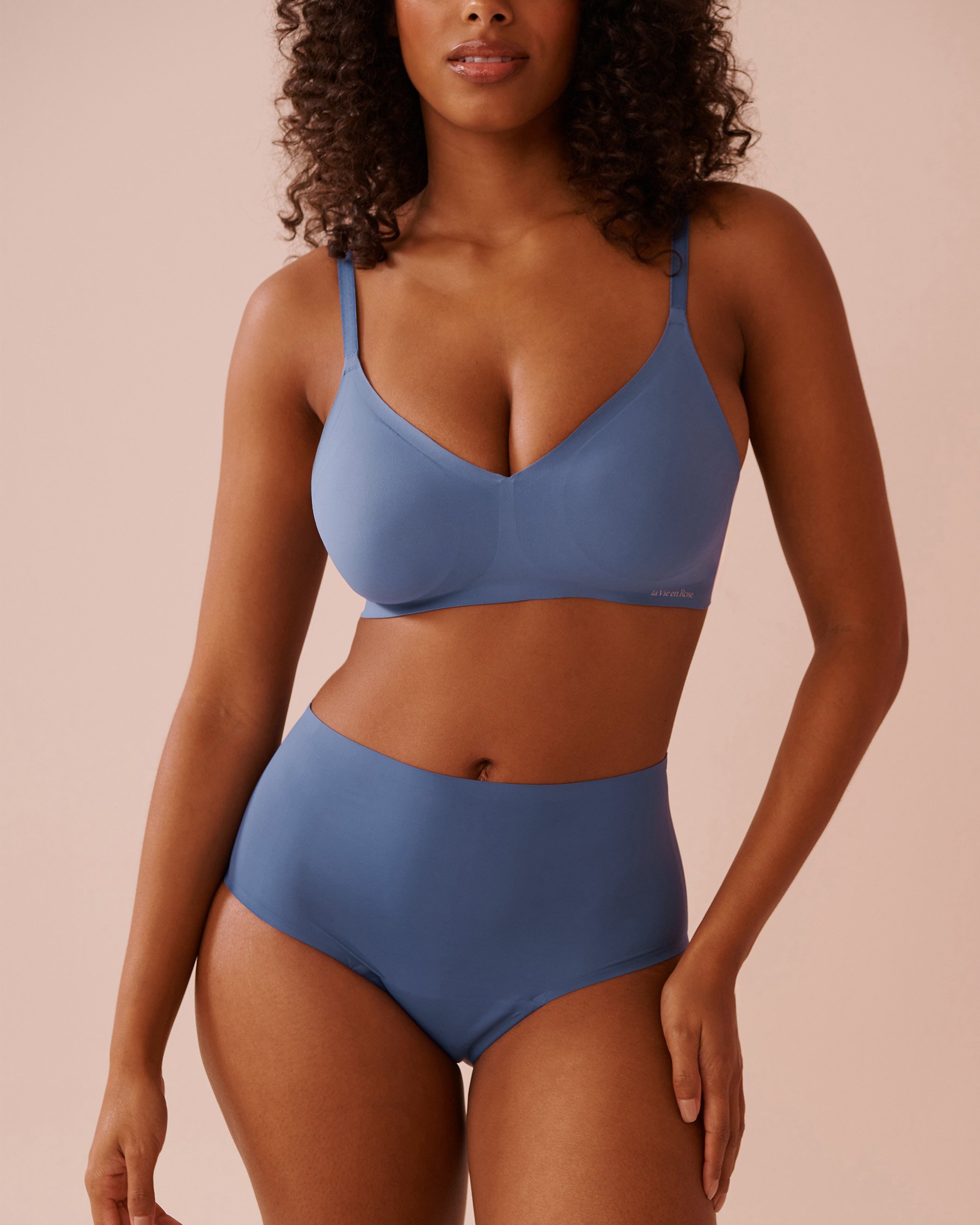 LA VIE EN ROSE Culotte menstruelle coupe bikini taille haute absorption régulière Bleu grisé 20400018 - Voir3