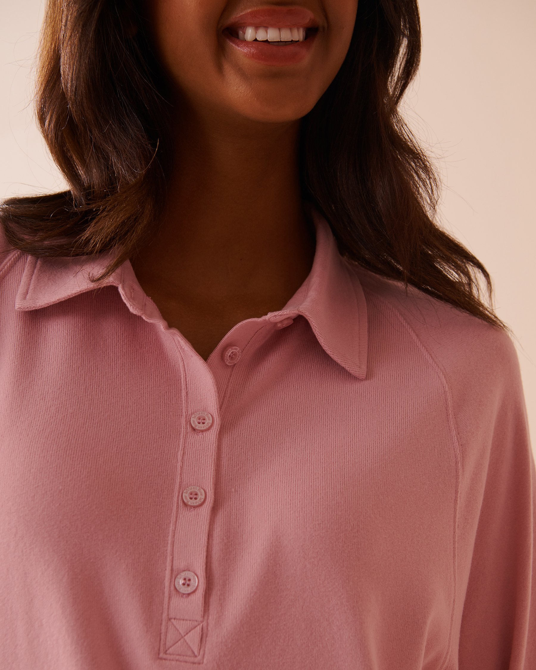 LA VIE EN ROSE Chandail manches longues en fibres recyclées Rose tendre 40100674 - Voir3