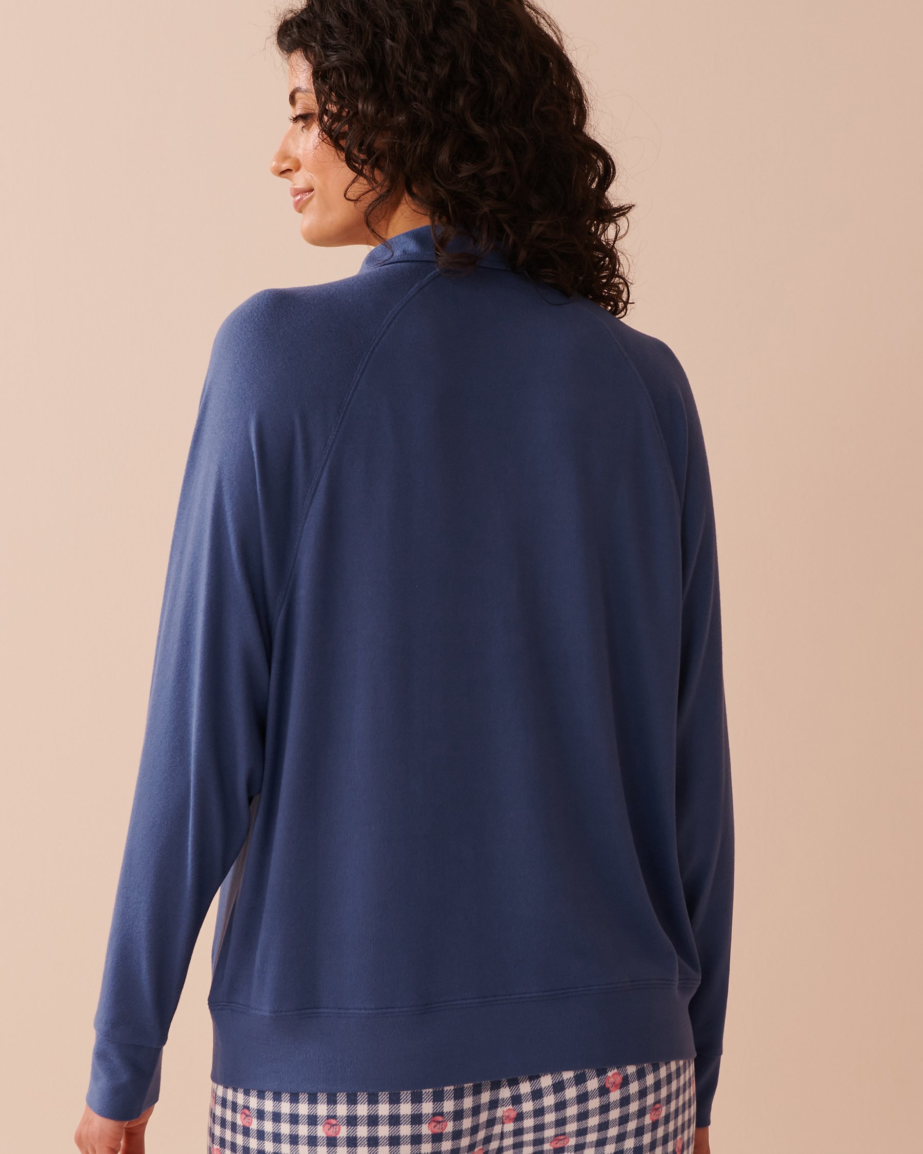 LA VIE EN ROSE Chandail manches longues en fibres recyclées Bleu grisé 40100674 - View2