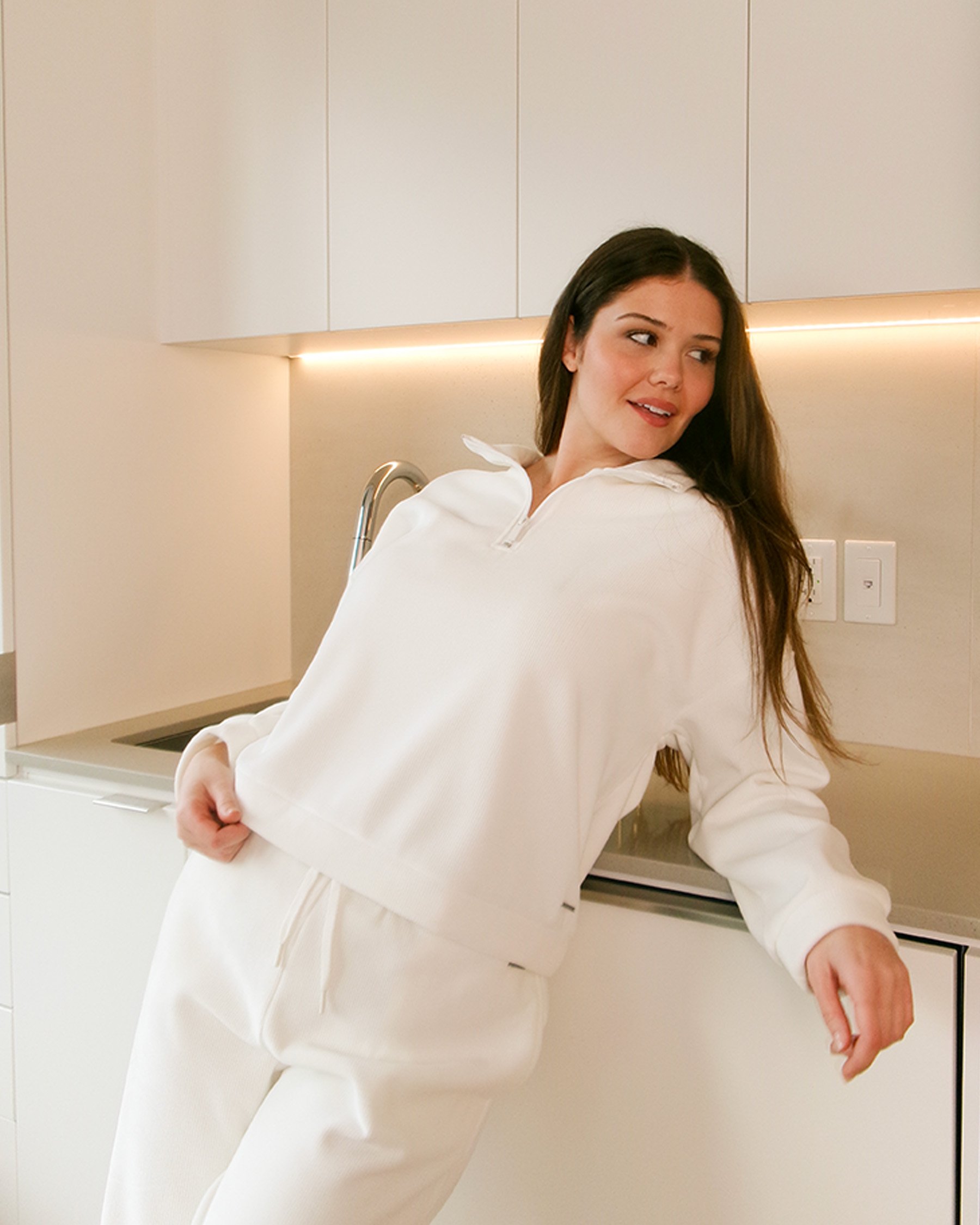 LA VIE EN ROSE Heavy Ribbed Pants White 50200085 - View5