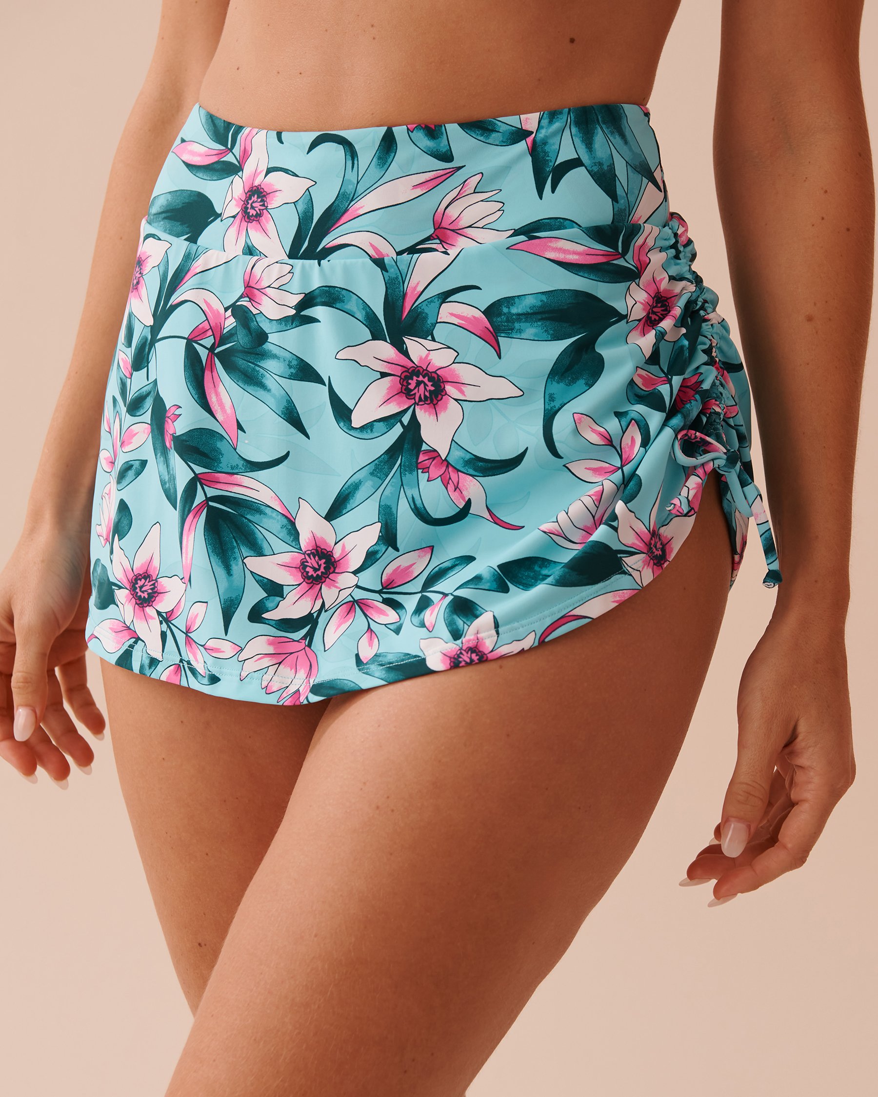 LA VIE EN ROSE AQUA Bas de bikini jupe taille haute BEACH BLOOMS Fleurs de plage 70300657 - View2