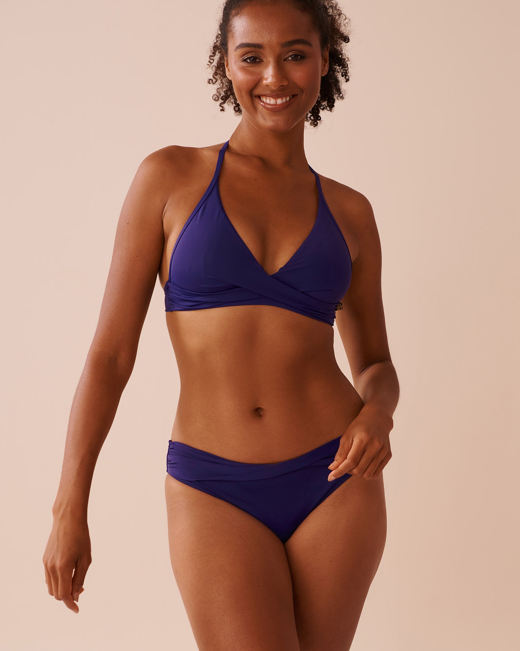 LA VIE EN ROSE AQUA Haut de bikini triangle croisé à l'avant INDIGO Indigo 70100688 - Voir4