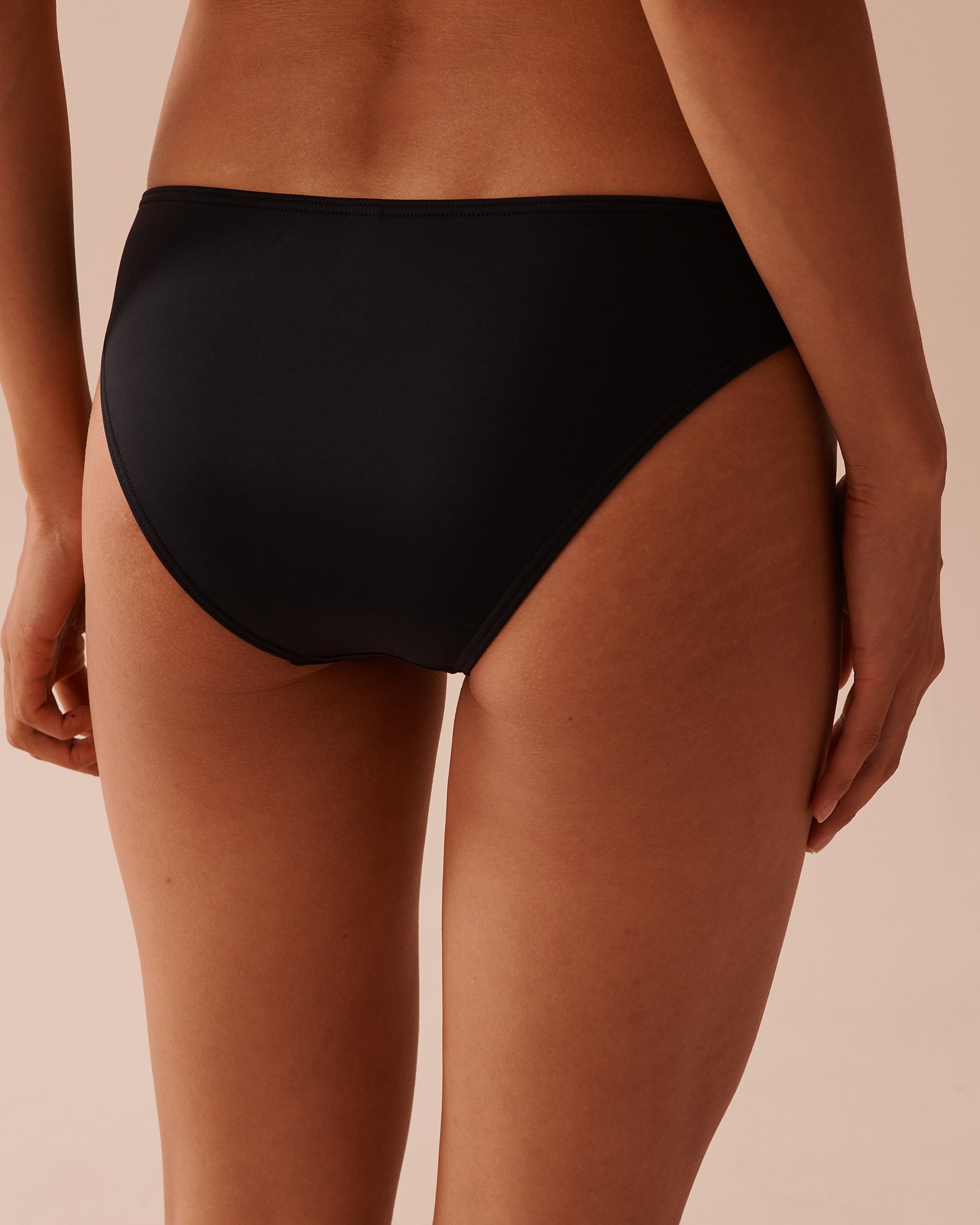 LA VIE EN ROSE AQUA Mesh Insert Brazilian Bikini Bottom Black 70300622 - View4