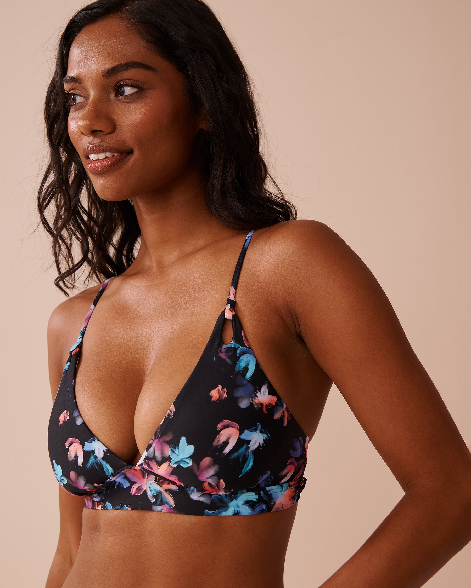 LA VIE EN ROSE AQUA Haut de bikini triangle long NEON PETALS Pétales néon 70100676 - Voir6