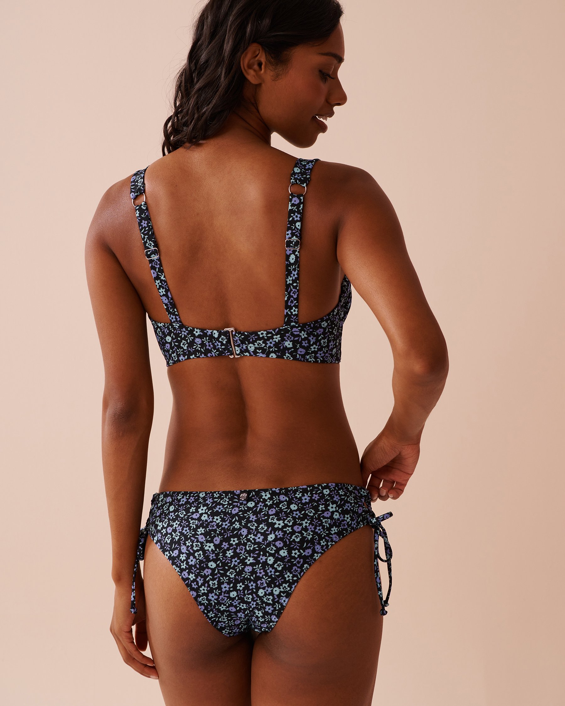 LA VIE EN ROSE AQUA Haut de bikini balconnet bonnet D en fibres recyclées PERIWINKLE FLOWERS Pervenche en fleurs 70200153 - View2