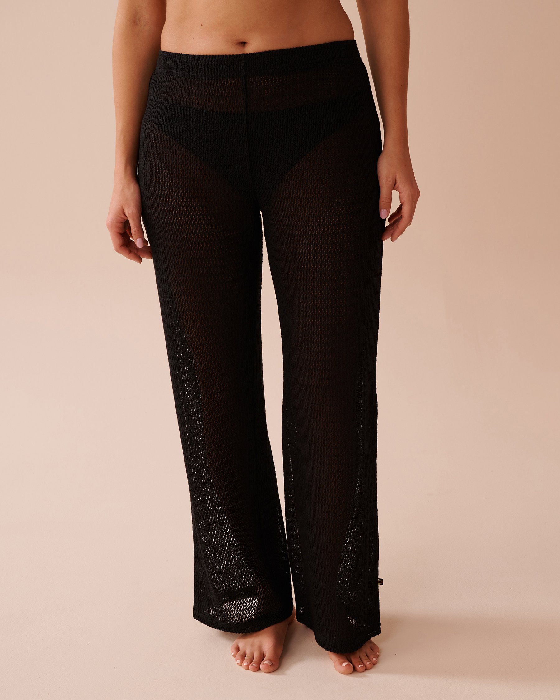 LA VIE EN ROSE AQUA Crochet Pants Black 80200062 - View3