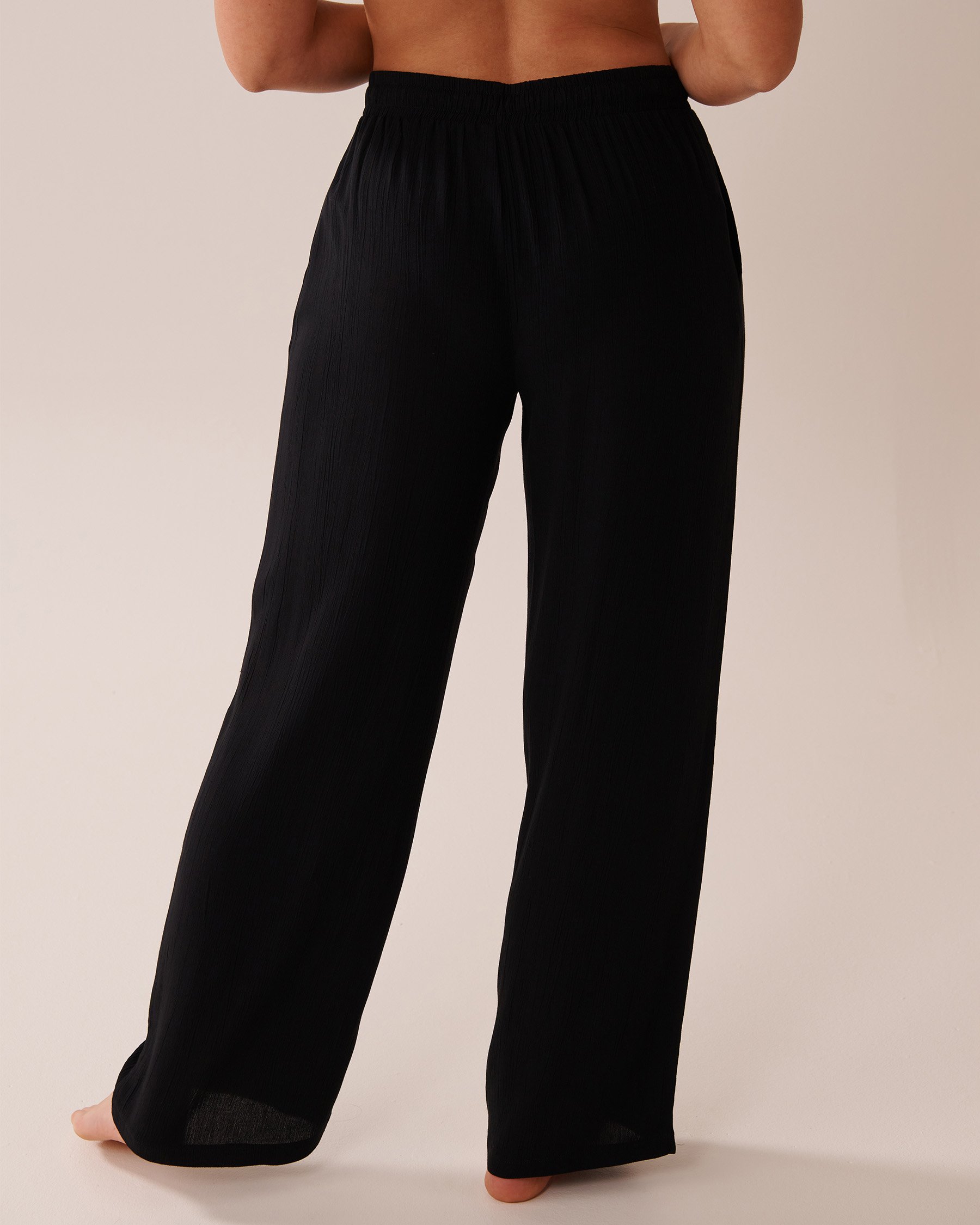 LA VIE EN ROSE AQUA Pantalon en gaze Noir 80200063 - View2