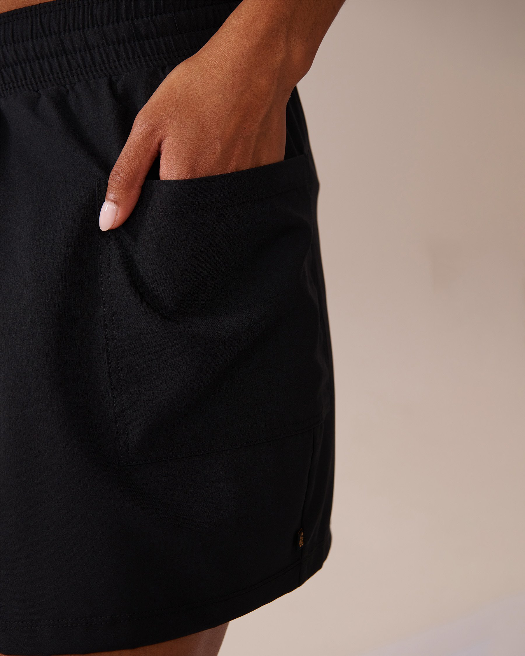 LA VIE EN ROSE AQUA Jupe de plage en fibres recyclées Noir 80200064 - Voir3