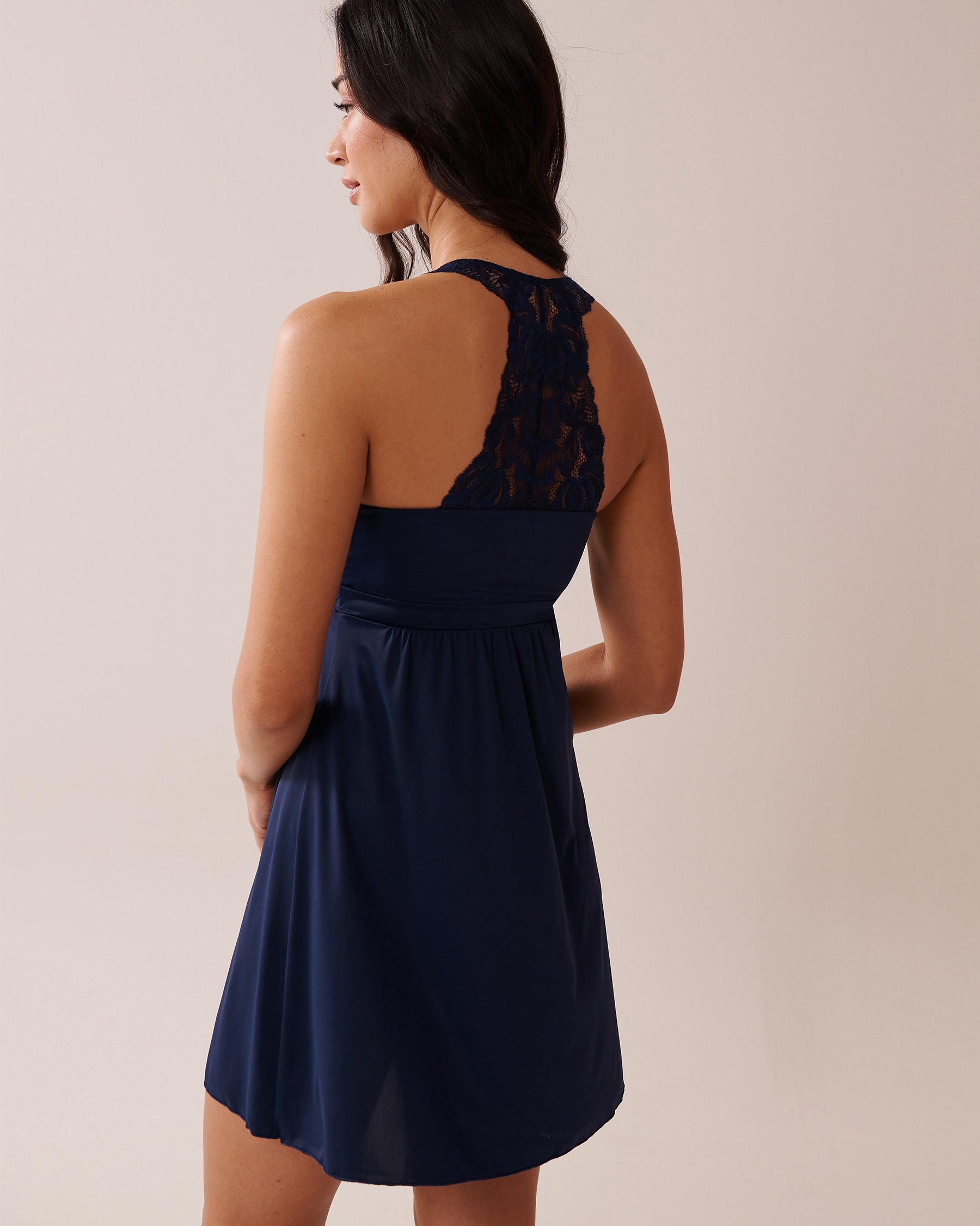 LA VIE EN ROSE Nuisette détails de dentelle Bleu marine 60500185 - View2