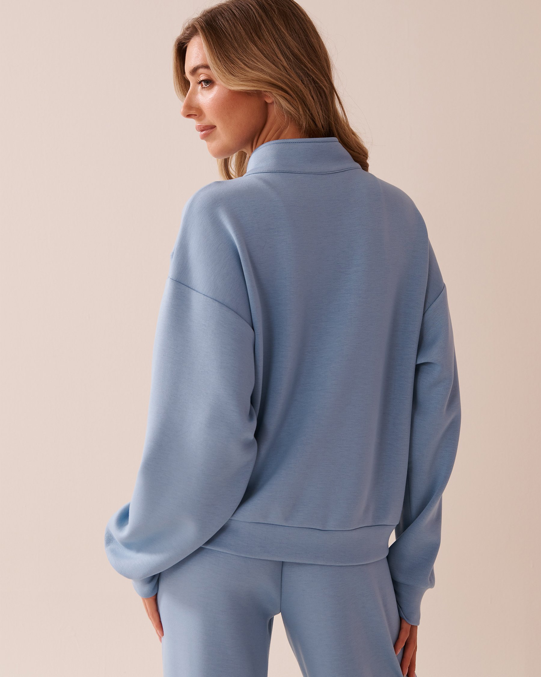 LA VIE EN ROSE Chandail à fermeture éclair Bleu nuage 50100100 - View2