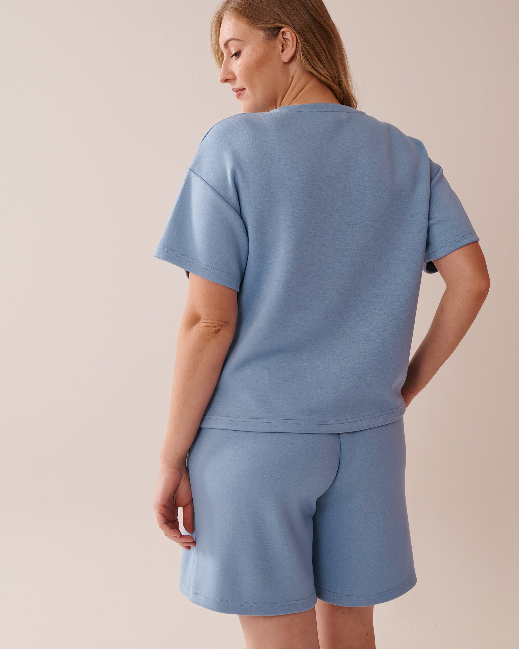 LA VIE EN ROSE T-shirt épais Bleu nuage 50100101 - View2