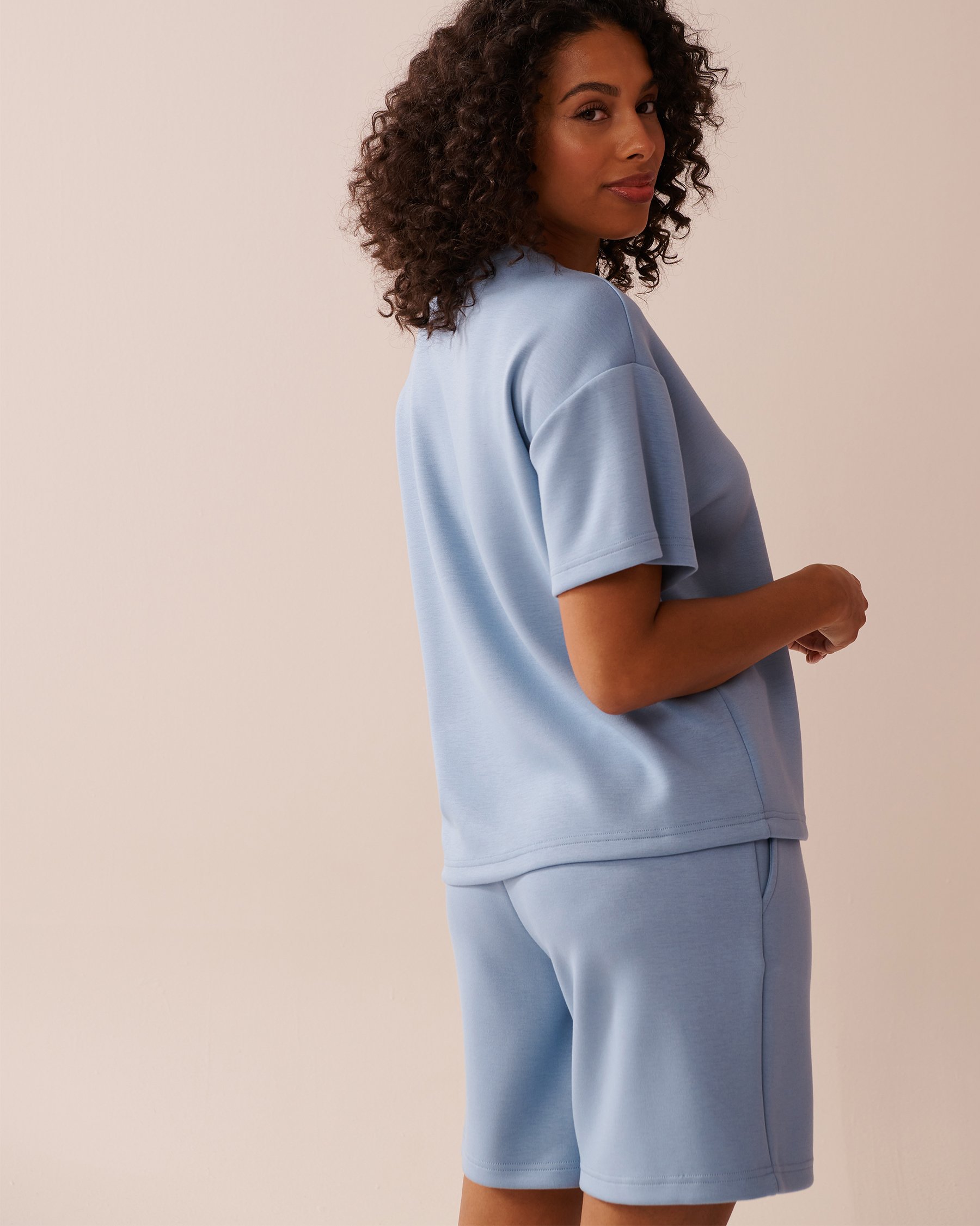 LA VIE EN ROSE T-shirt épais Bleu nuage 50100101 - Voir5