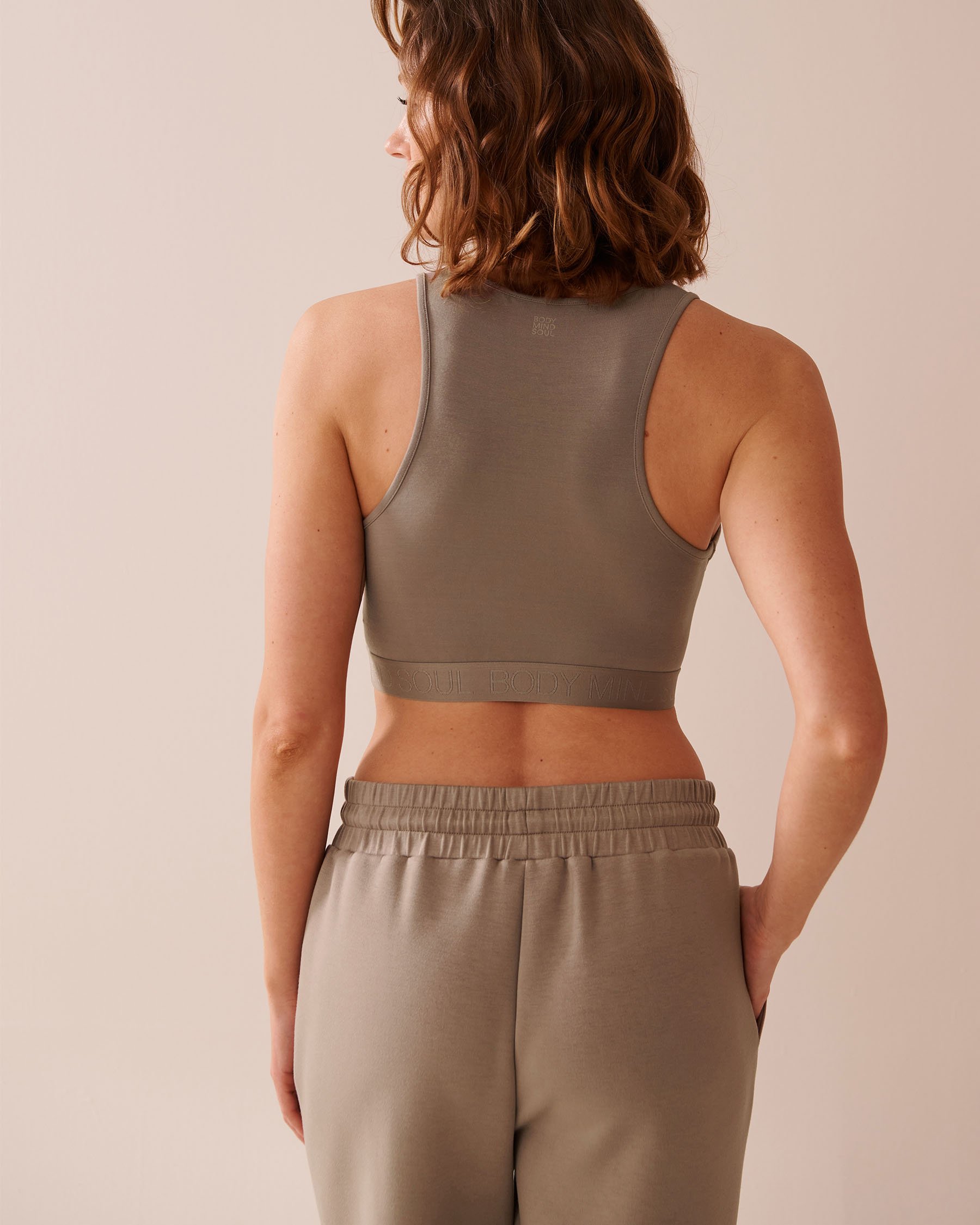 LA VIE EN ROSE Camisole courte en modal Brun 50100103 - Voir3