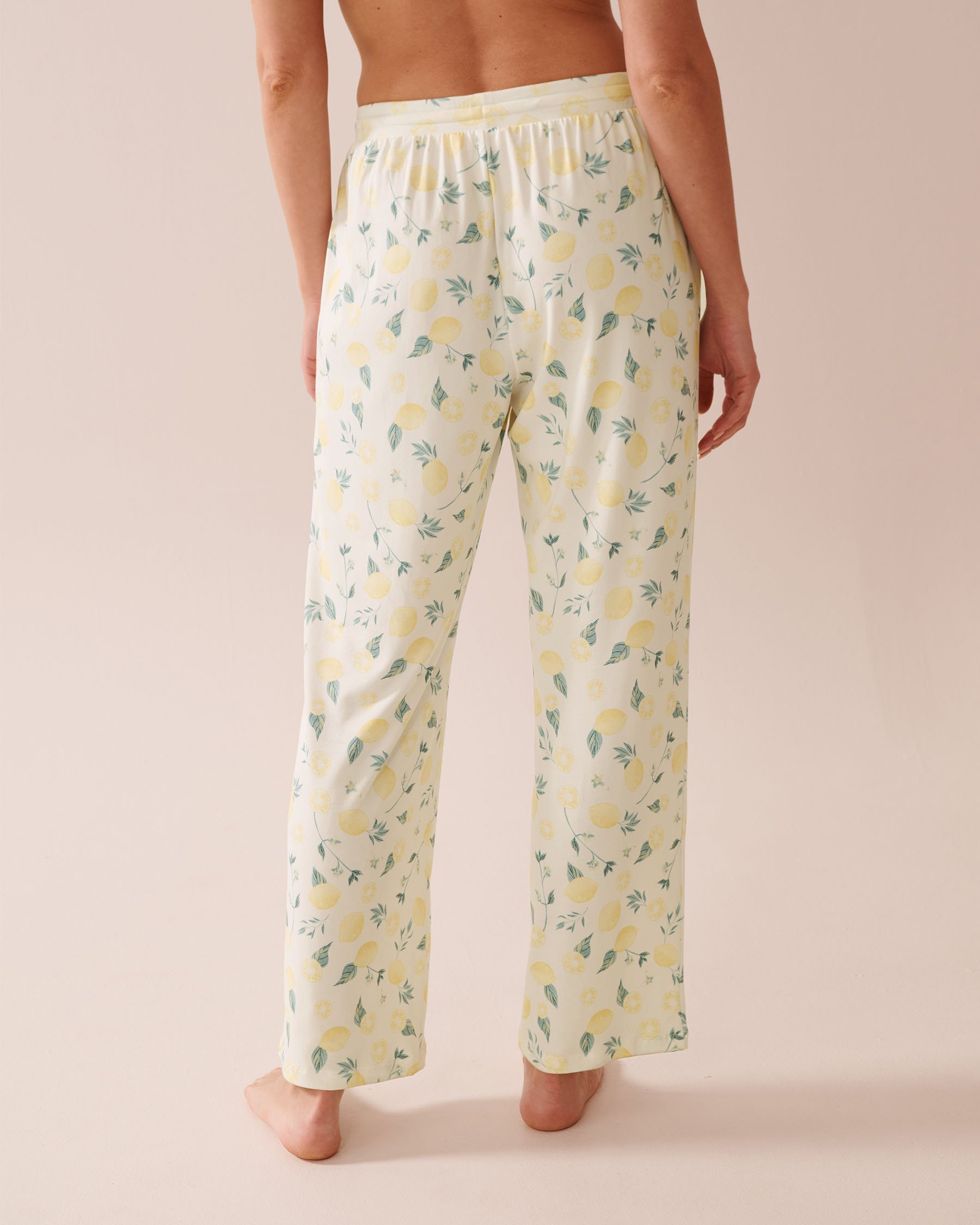 LA VIE EN ROSE Pantalon de pyjama ultra doux imprimé citron Blanc/Citrons 40200704 - View3
