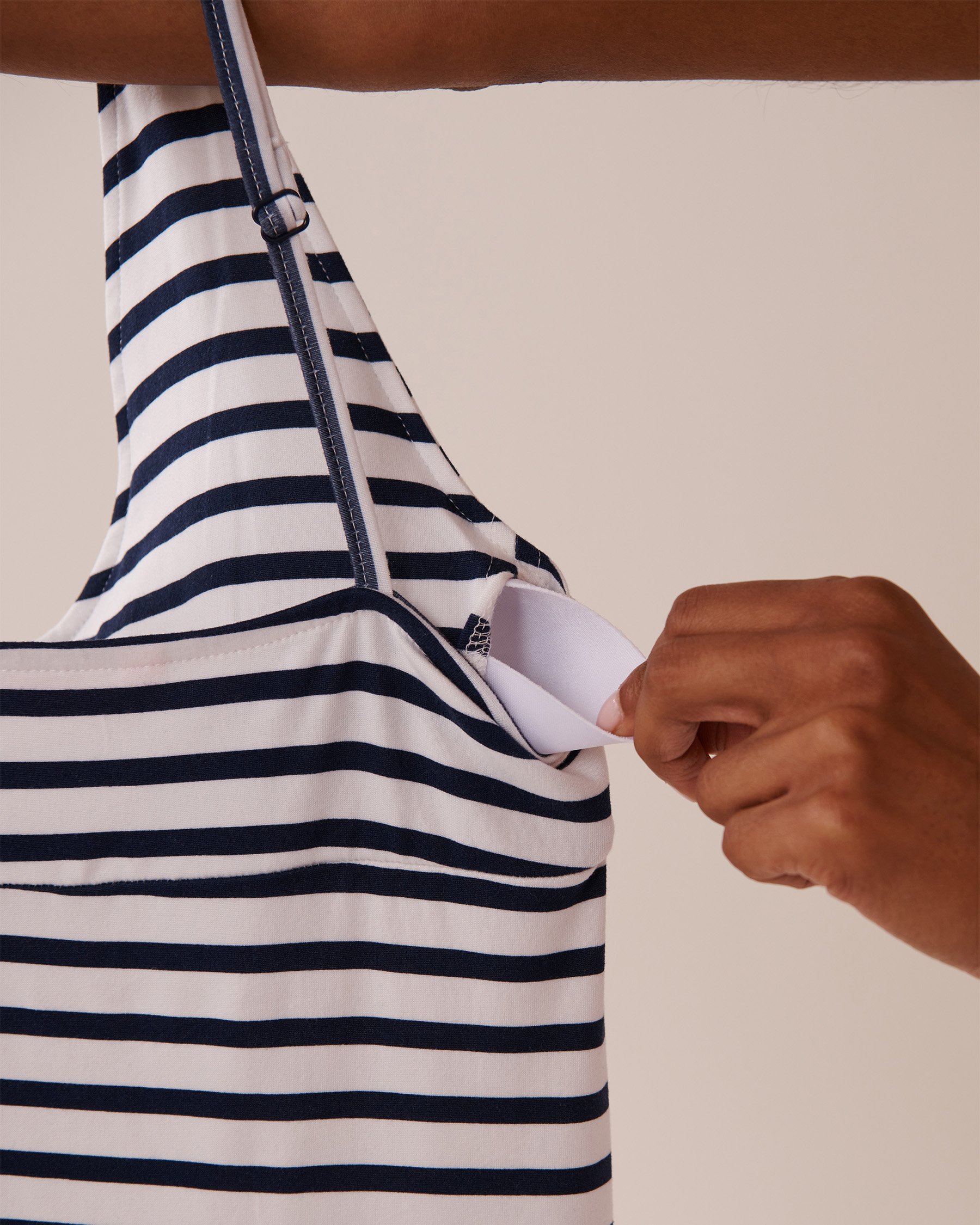 LA VIE EN ROSE Nuisette ultra douce rayures nautiques Rayures nautiques 40500423 - View3